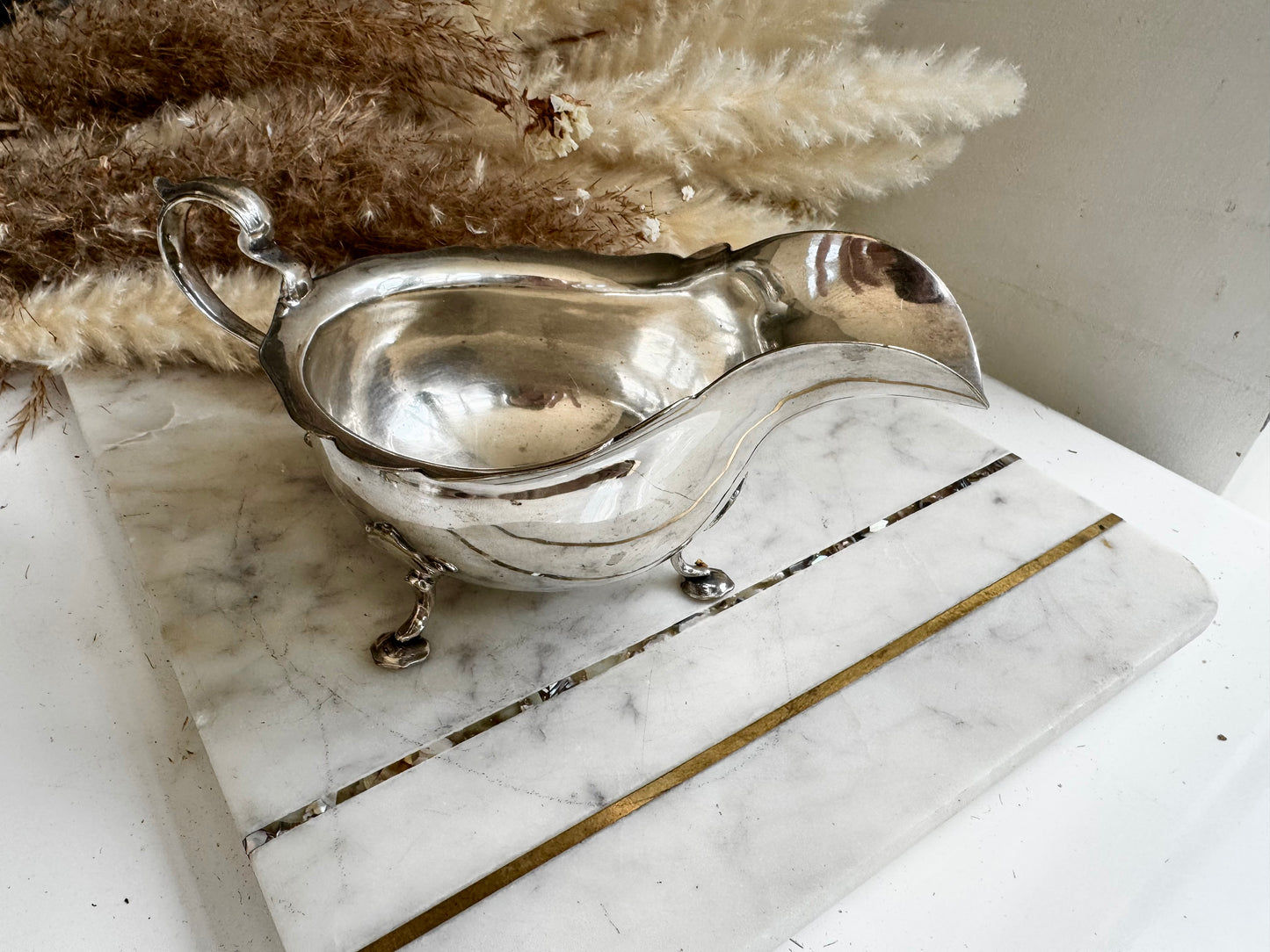 Antique English Silver-Plated Gravy Boat by James Dixon & Sons