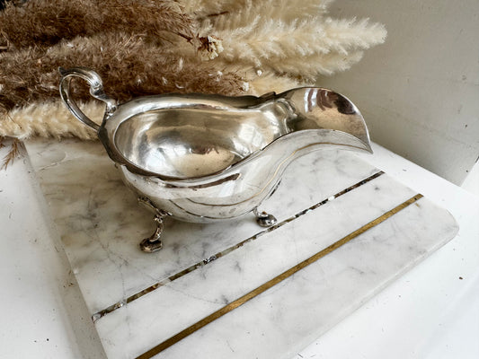 Antique English Silver-Plated Gravy Boat by James Dixon & Sons