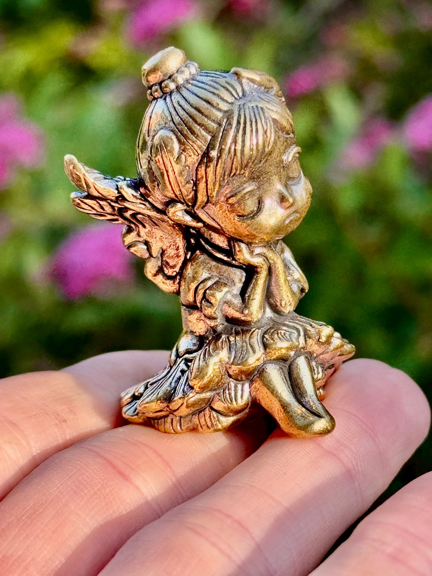 Whisper of a Dream, Brass Pixie Figurine – Sleeping Ballerina with Wings