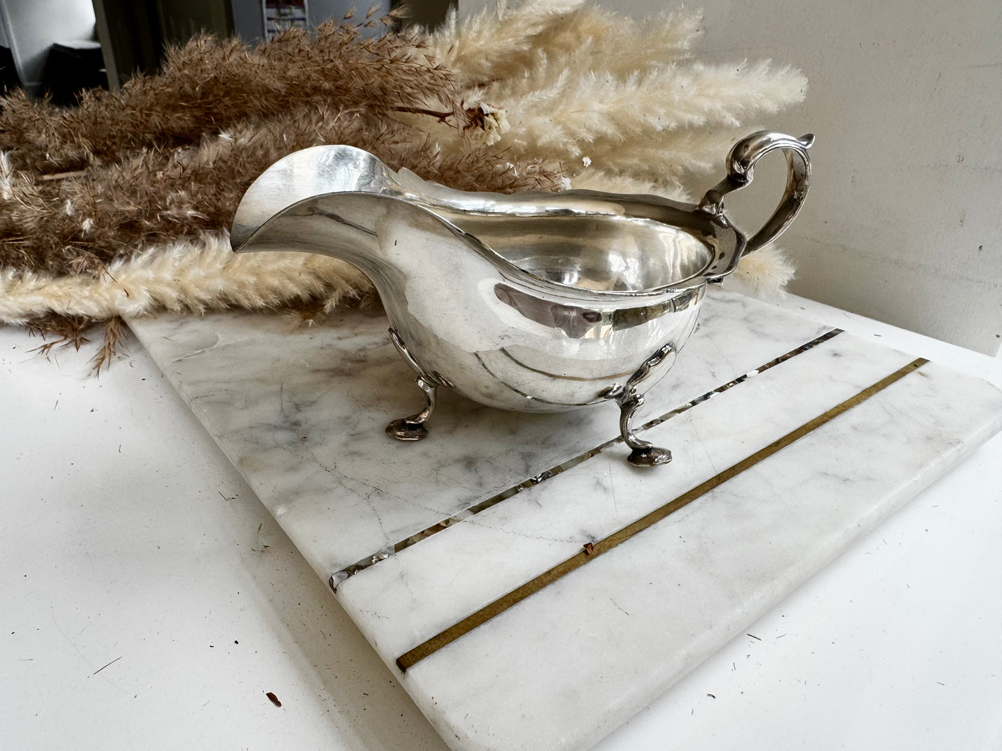 Antique English Silver-Plated Gravy Boat by James Dixon & Sons