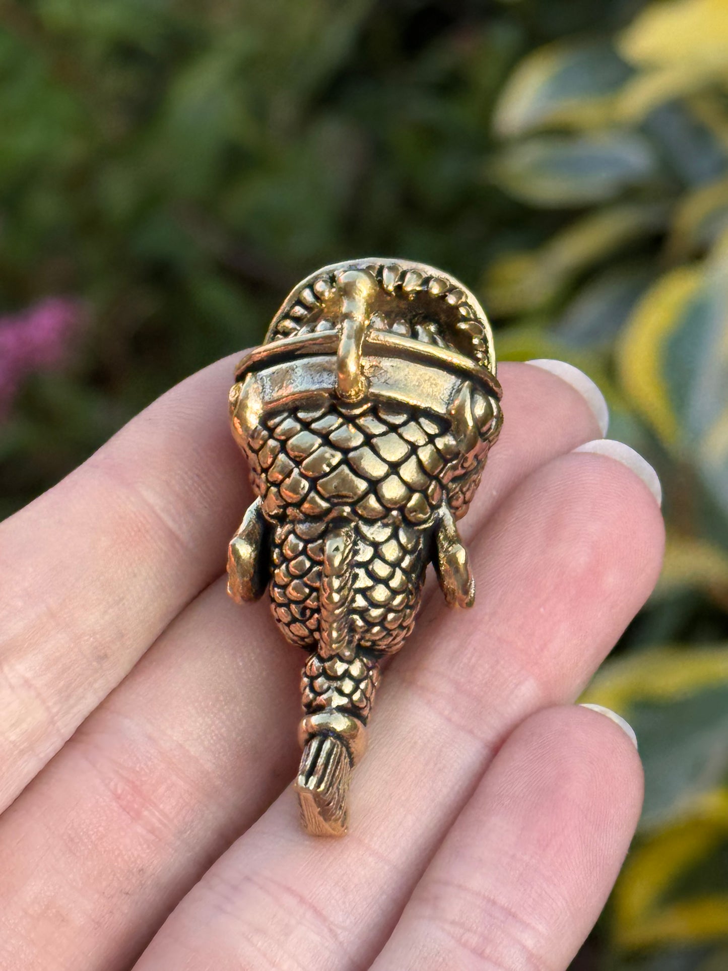 Brass Anglerfish Figurine – Deep Sea Monster Sculpture