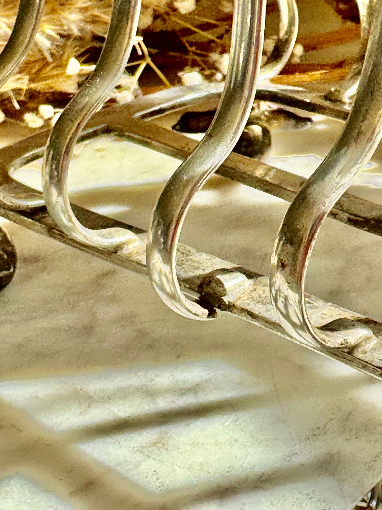 Antique Silver-Plated Toast Rack with Fleur-de-Lis Feet | James Deakin & Sons, Sheffield