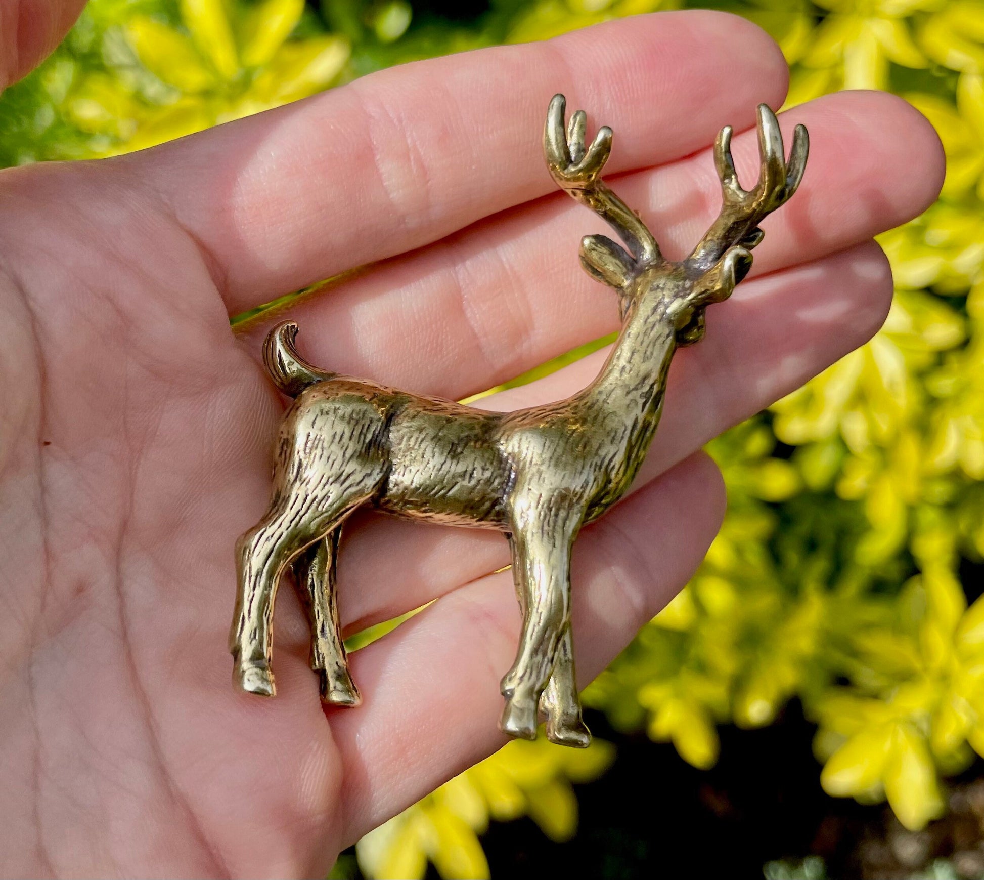 Smiley noble deer, Fine lifelike brass figurine, Deer decor, Reindeer ornament, Cute Christmas gift, Gift for friend