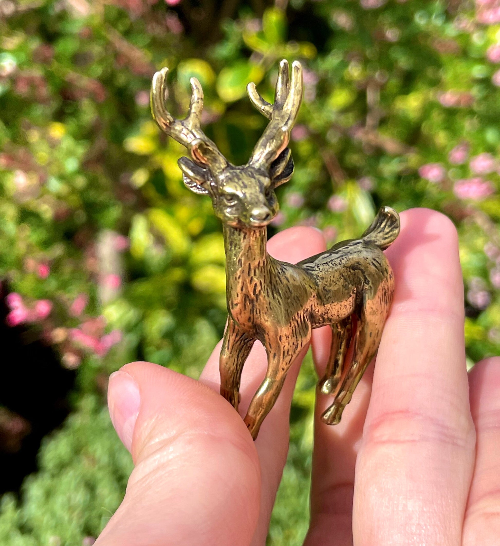 Smiley noble deer, Fine lifelike brass figurine, Deer decor, Reindeer ornament, Cute Christmas gift, Gift for friend
