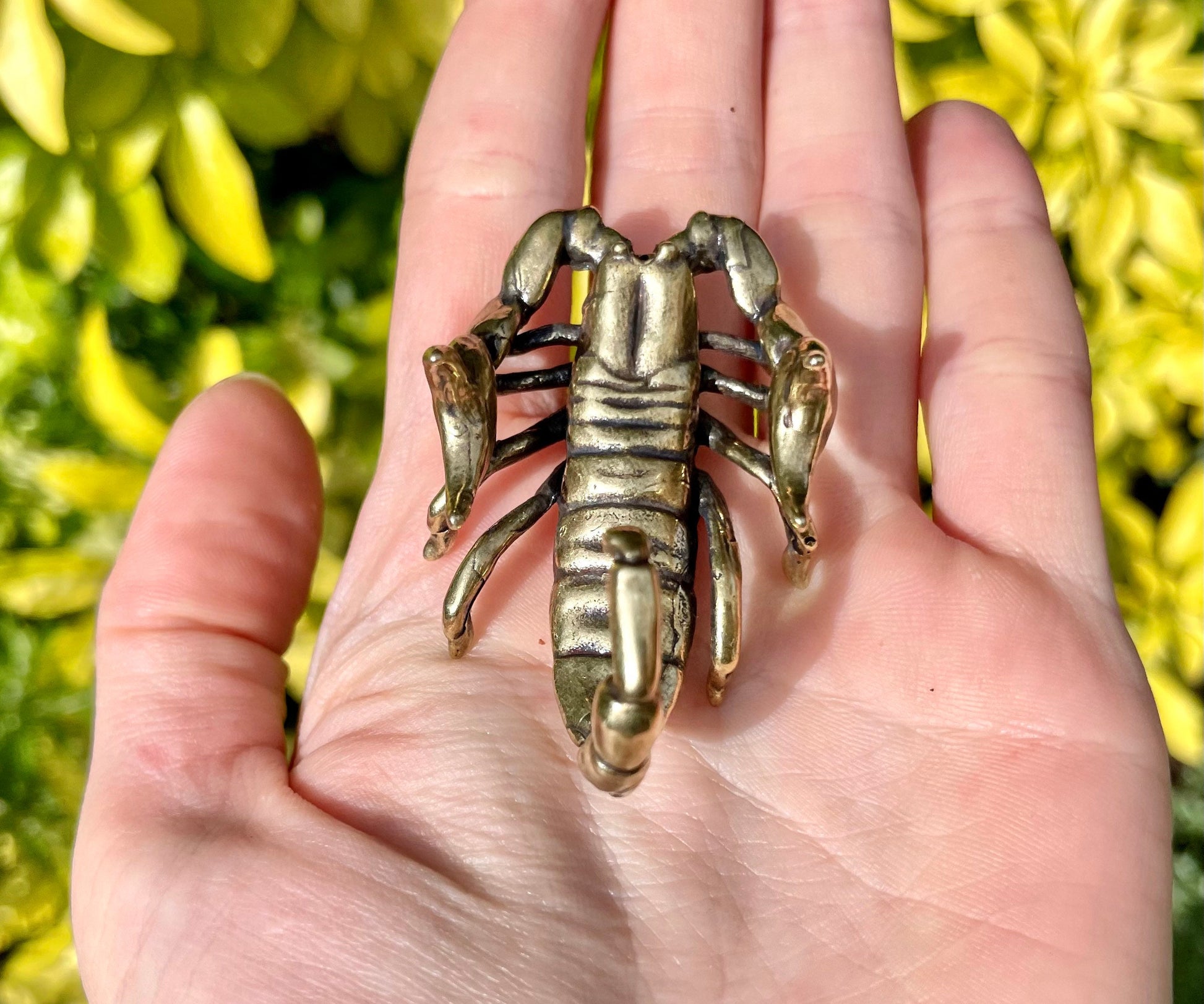 Scorpion figurine, Solid brass statue, Fountain pen rest, Chopsticks holder, Top desk decoration, Gift for boss, Gift for colleague