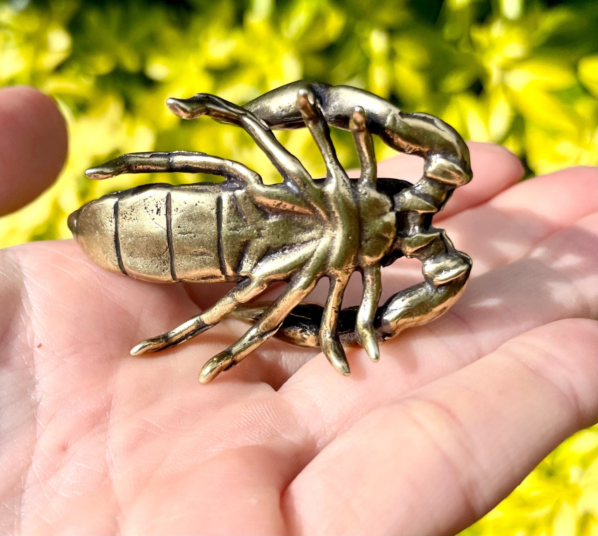 Scorpion figurine, Solid brass statue, Fountain pen rest, Chopsticks holder, Top desk decoration, Gift for boss, Gift for colleague