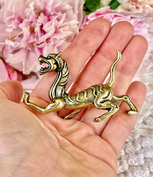 Fine solid brass Tiger Pen rest, Brass Paperweight, Fountain Pen Holder, Japanese Style, Pen Holder, Desktop decor
