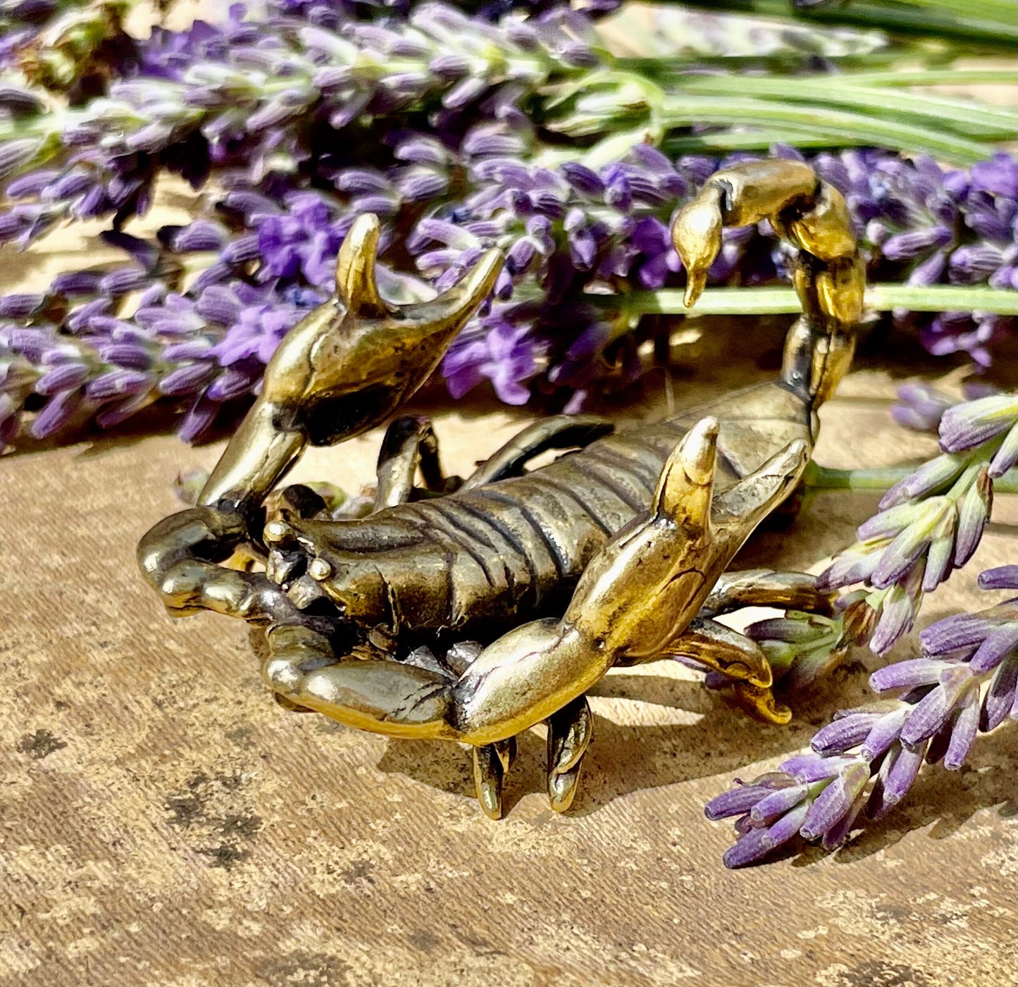 Scorpion figurine, Solid brass statue, Fountain pen rest, Chopsticks holder, Top desk decoration, Gift for boss, Gift for colleague