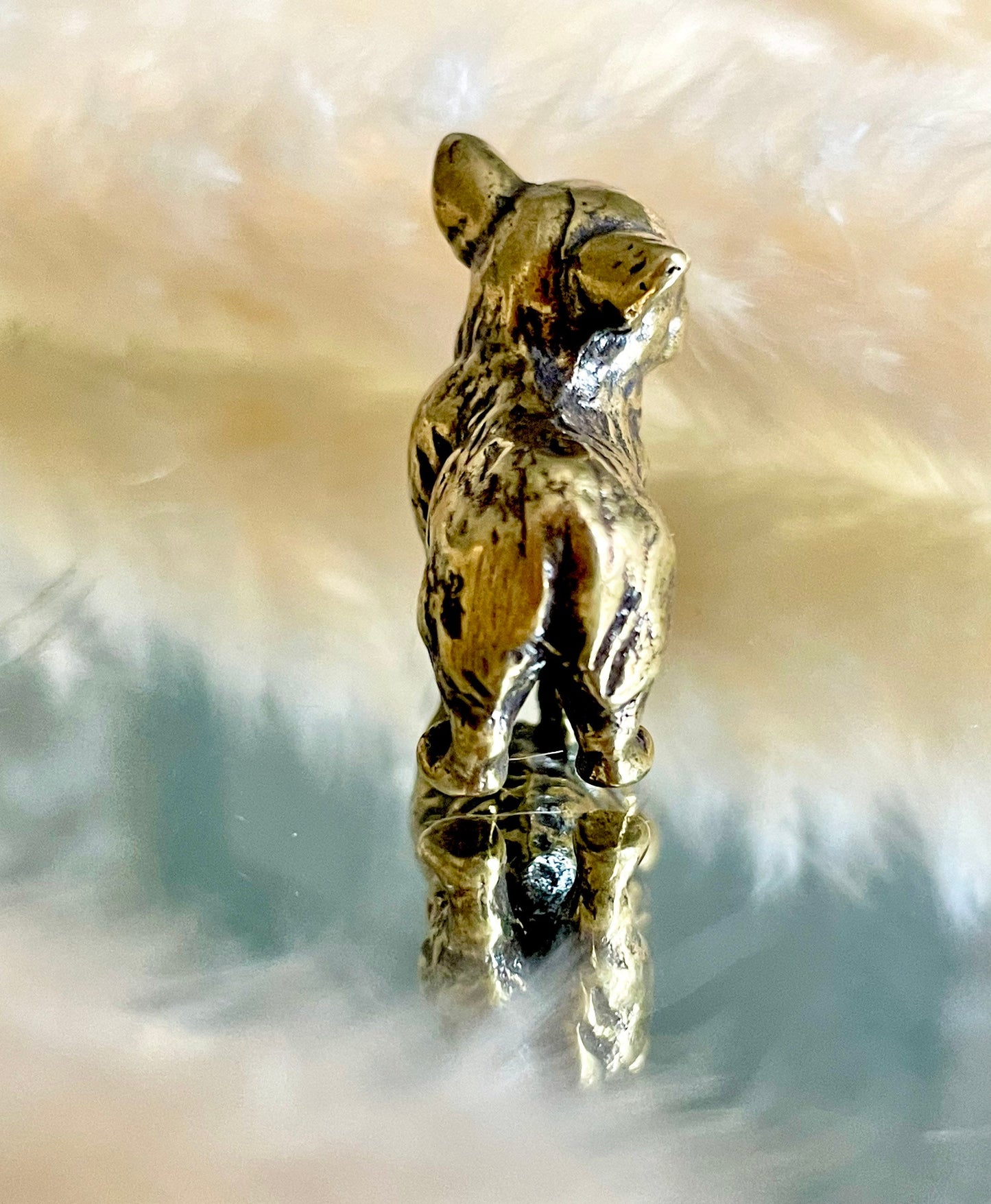 Fairy Welsh Corgi Pembroke figurine, solid brass figurine of Low Poly Dog, Baby corgi decoration, Unique Gift for Corgi Lovers