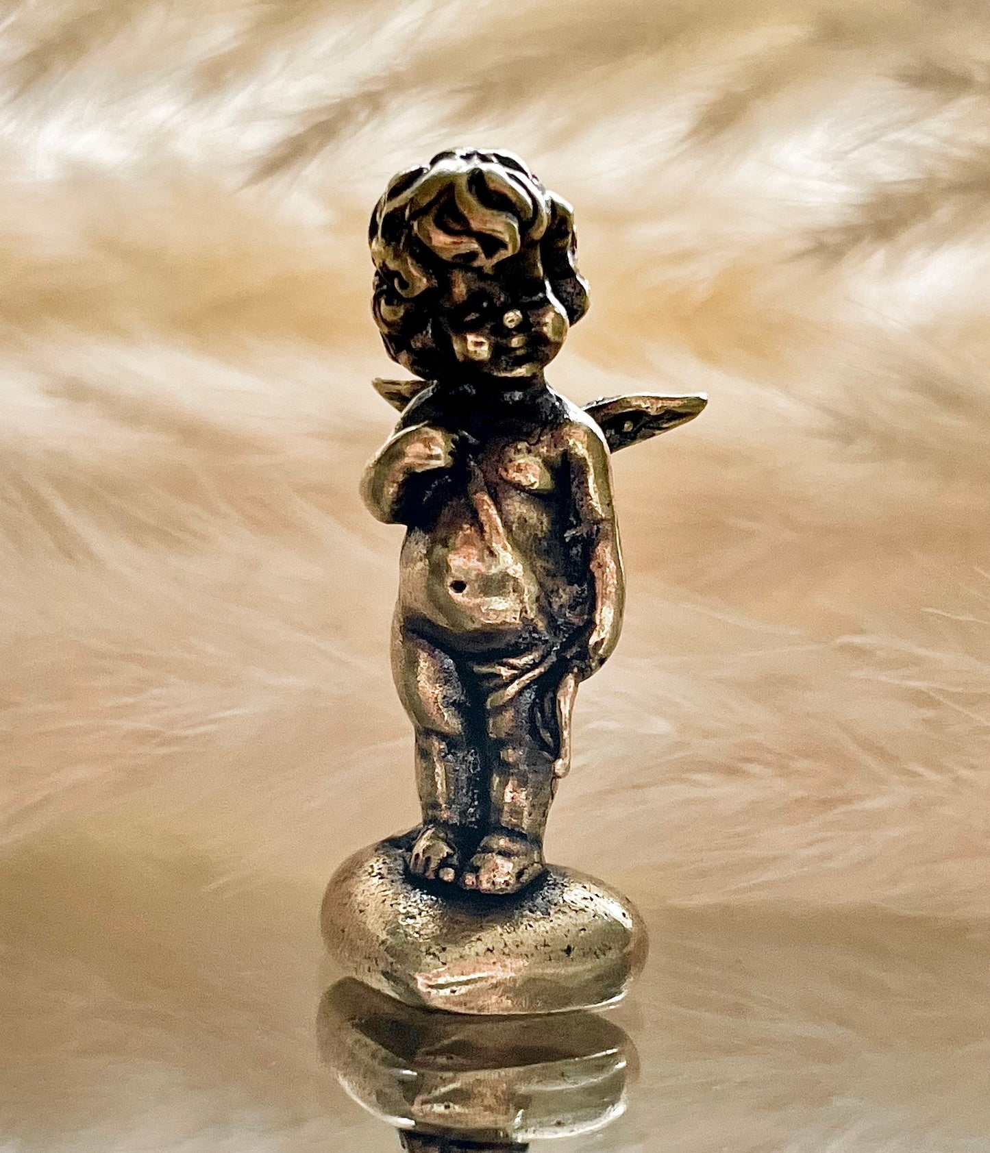 Cupid metal brass figurine, The god of Love fine figure, Cherub STATUETTE, true love gift, Adorable little gift, Gift for loved ones