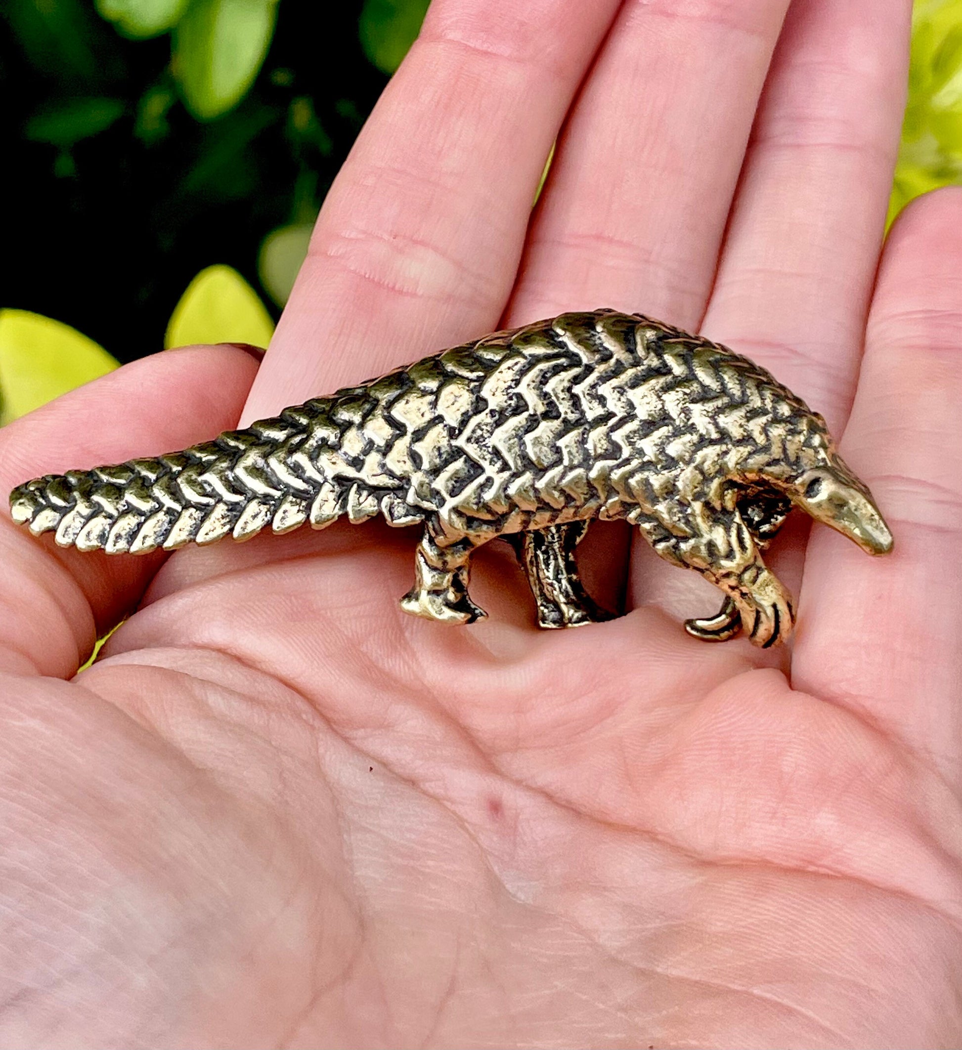 Pangolin metal Solid Brass Figurine, paperweight, desktop ornament, home decoration, cute Pangolin, Novelty gift