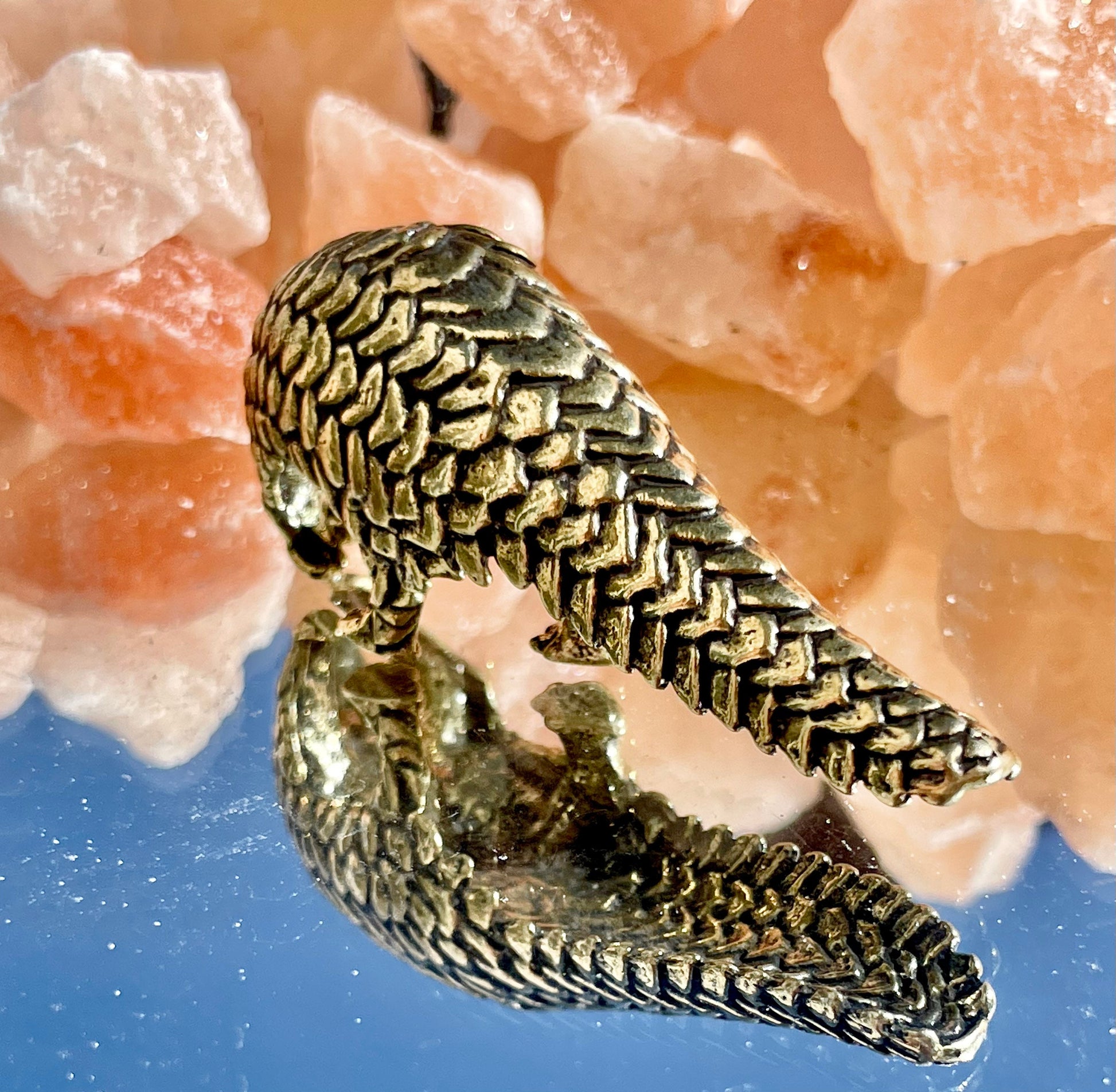 Pangolin metal Solid Brass Figurine, paperweight, desktop ornament, home decoration, cute Pangolin, Novelty gift
