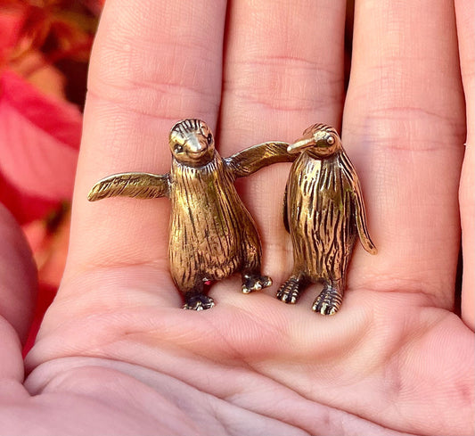 Little Penguin figurine, Fine craftsmanship solid brass figurine baby emperor penguin adorable little gift desktop ornament