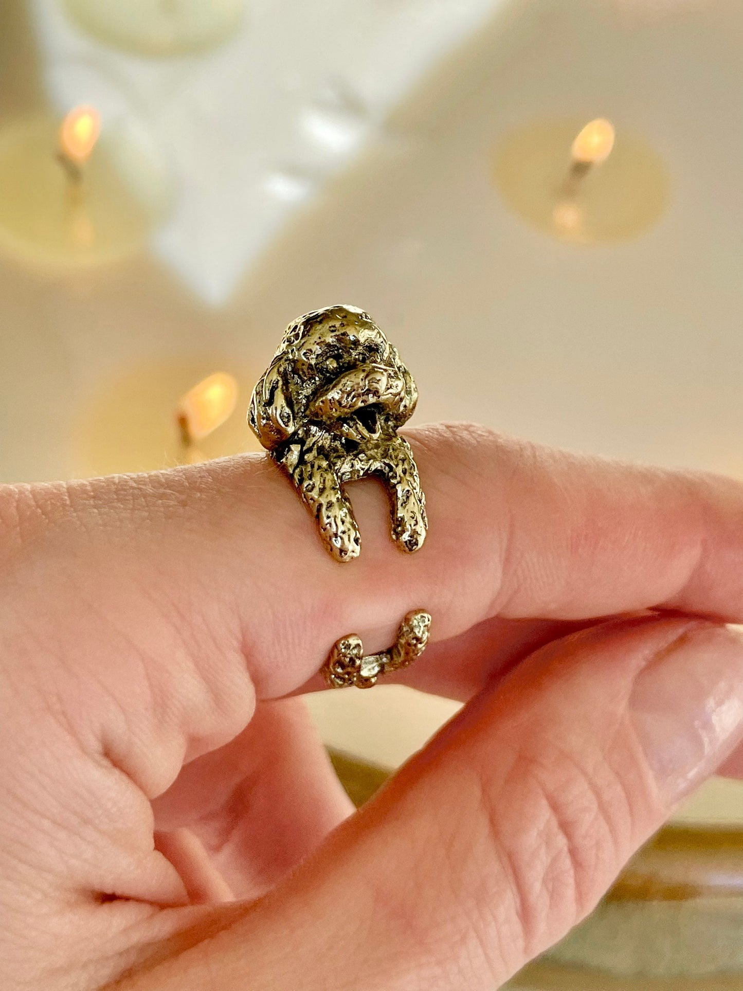 Adjustable Poodle Ring, Brass Ring, Dog ring, Cocopoo Jewelry, Cute animal ring, Animal Ring, Unisex Ring, poodle gift for Christmas