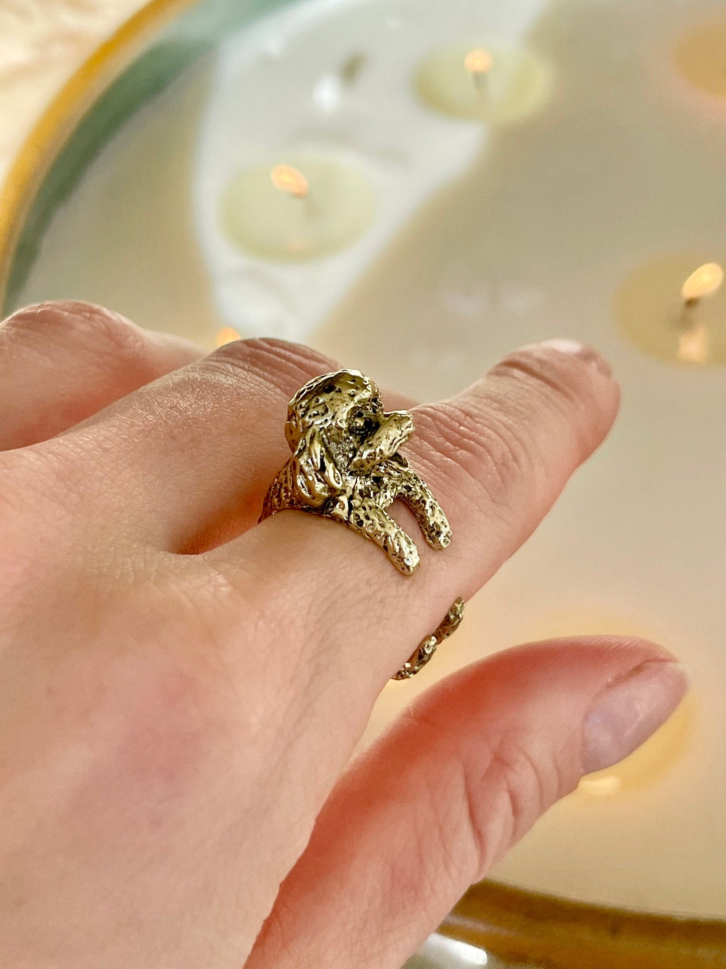 Adjustable Poodle Ring, Brass Ring, Dog ring, Cocopoo Jewelry, Cute animal ring, Animal Ring, Unisex Ring, poodle gift for Christmas