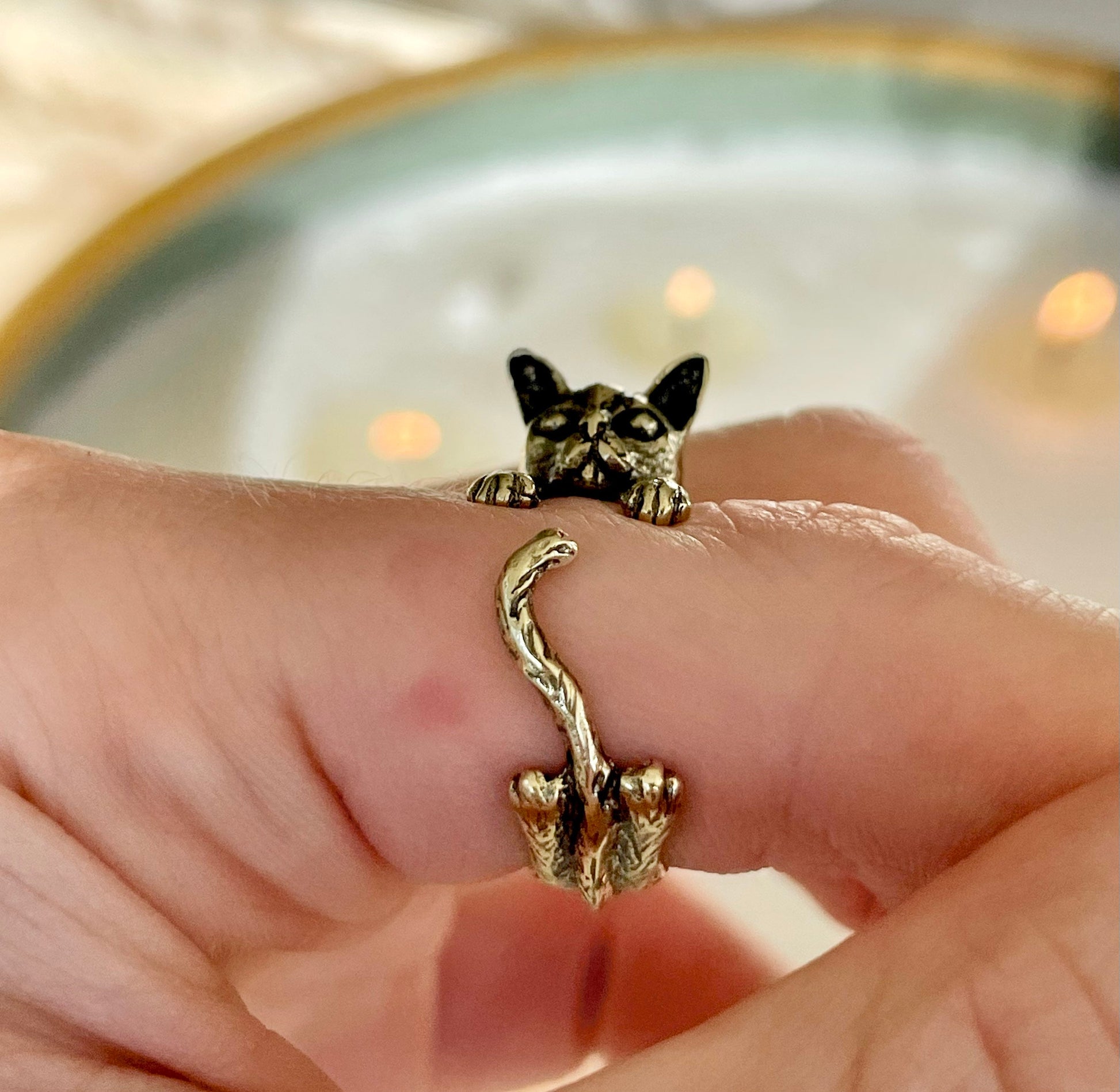 Adjustable Cat Ring, Brass Ring, Cozy cat ring, Cat Jewellery, Cute animal ring, Animal Ring, Cat gift for Christmas