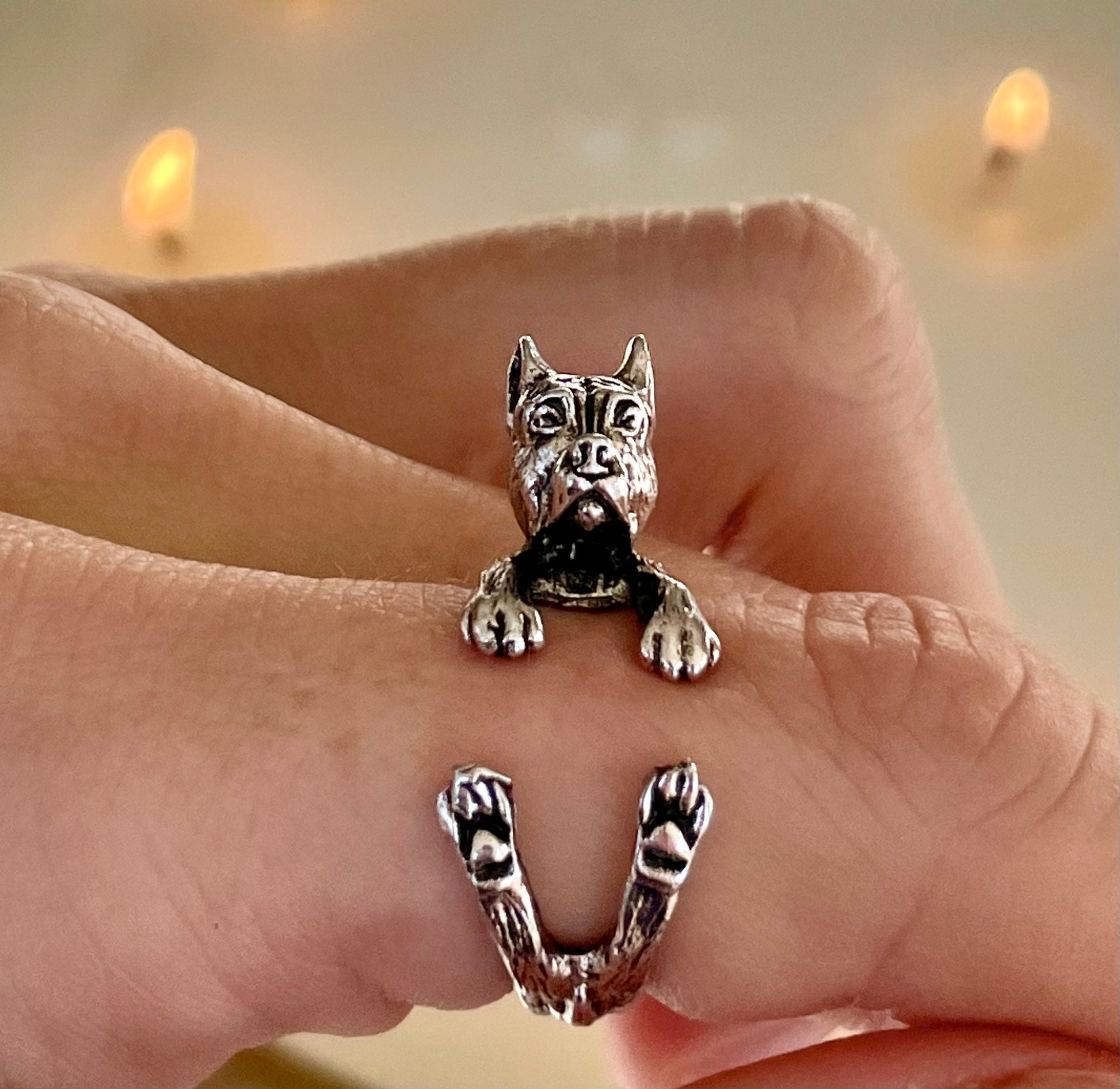 Adjustable pitbull dog Ring, Dog shaped ring, creative gift, doggy Jewellery, Cute animal ring, Animal Ring, Unisex Ring