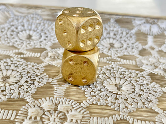 Solid Brass Dice, Large Brass Dice, Six Sided Dice, Set Dice, Room Casino Dice, Gambler, Decor, Mancave, Gambling