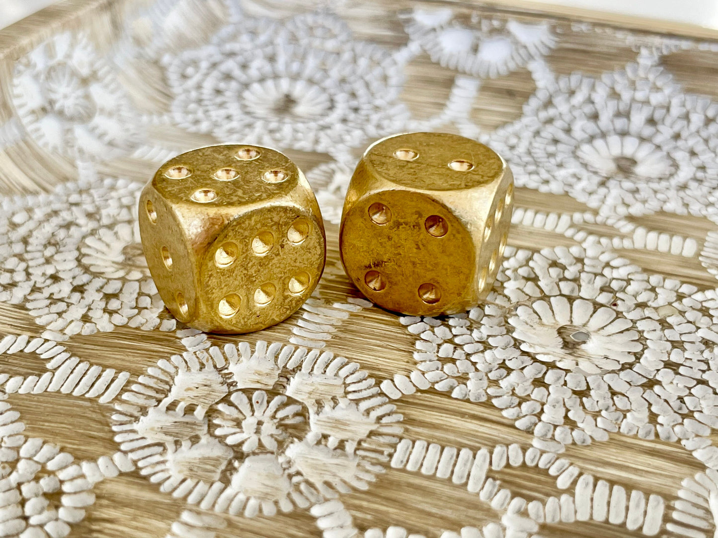 Solid Brass Dice, Large Brass Dice, Six Sided Dice, Set Dice, Room Casino Dice, Gambler, Decor, Mancave, Gambling