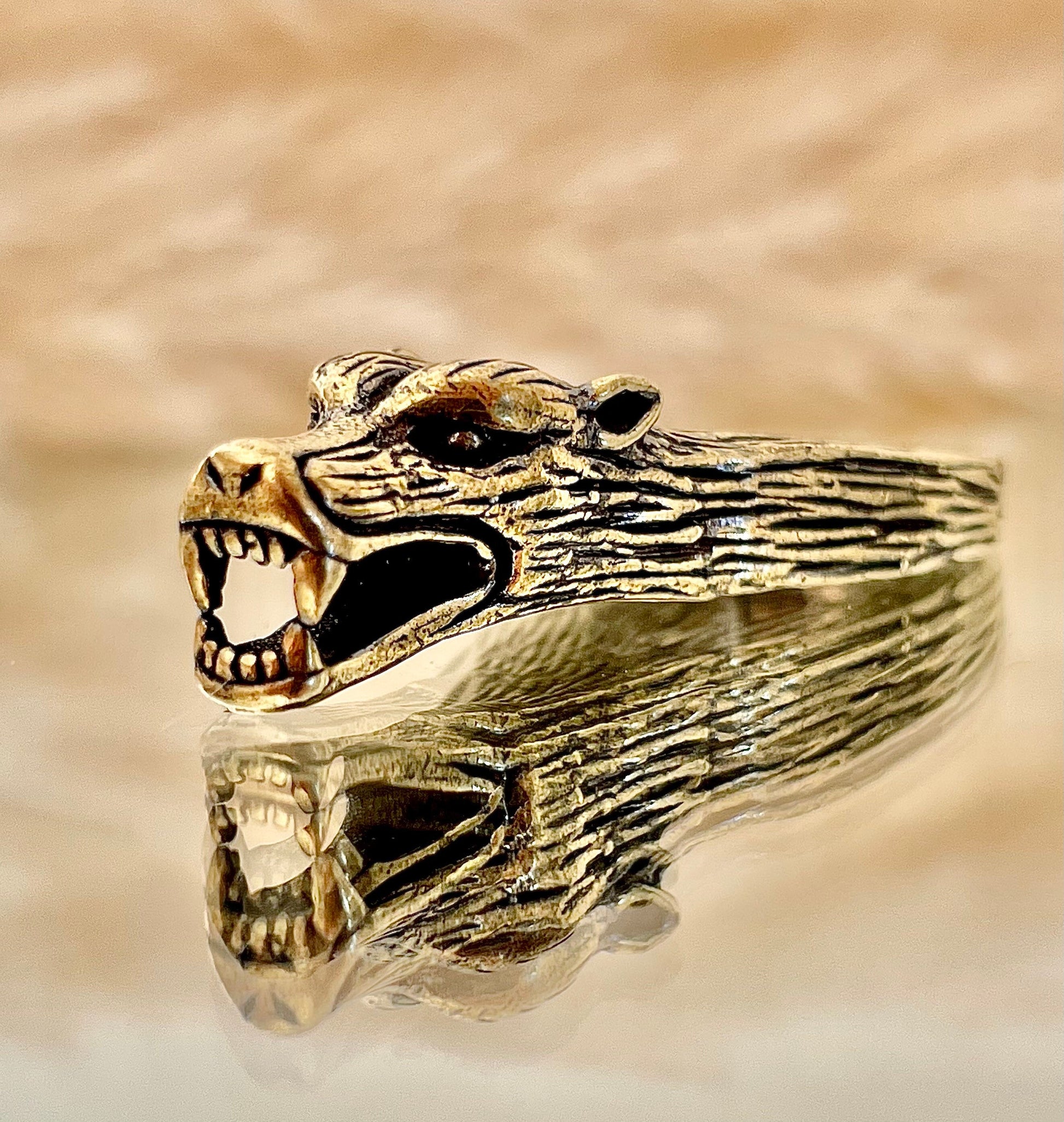 Fine solid brass keychain werewolf, Creative gift, Gift for him, wolf keyring, angry dog gift