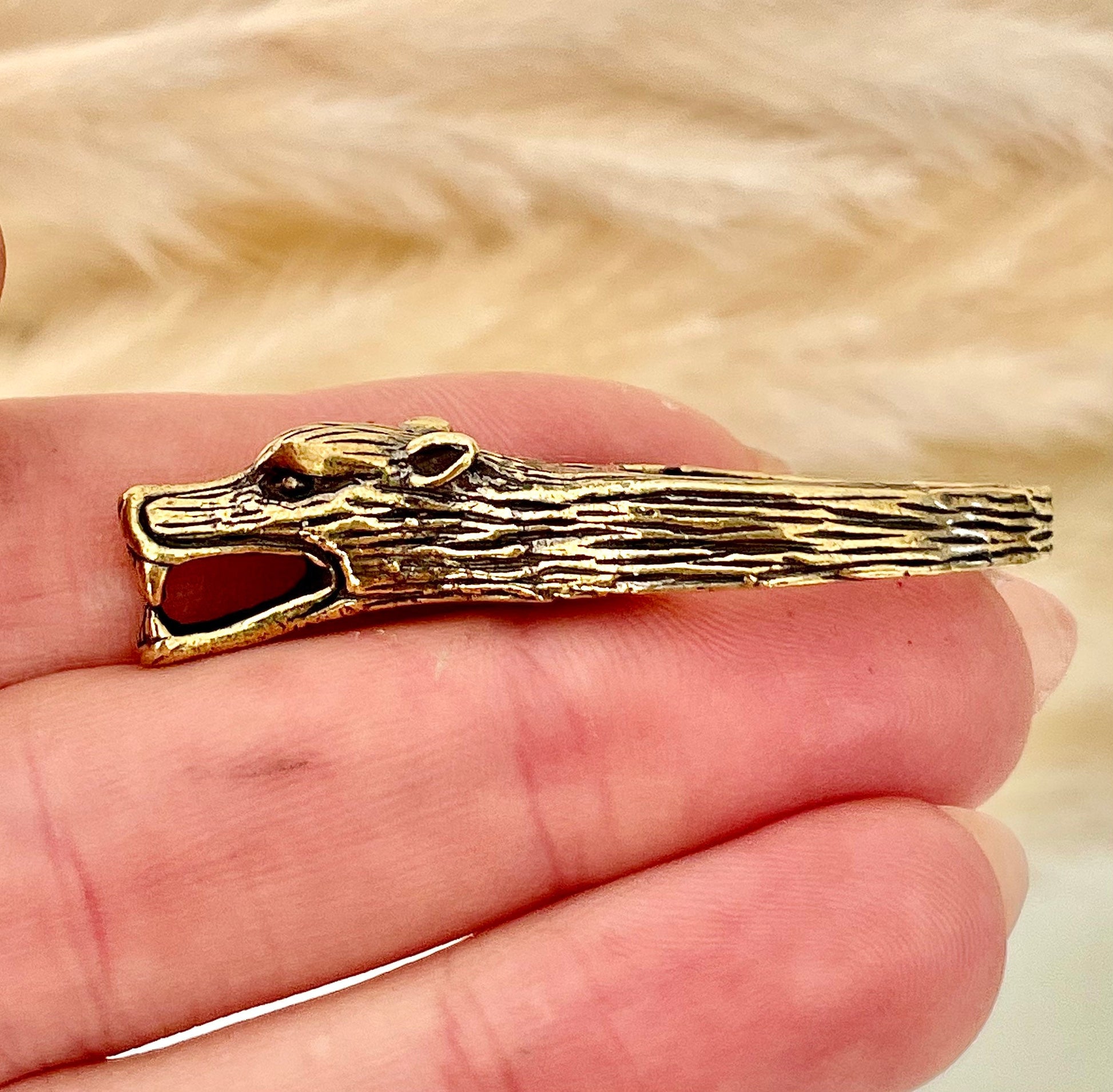 Fine solid brass keychain werewolf, Creative gift, Gift for him, wolf keyring, angry dog gift