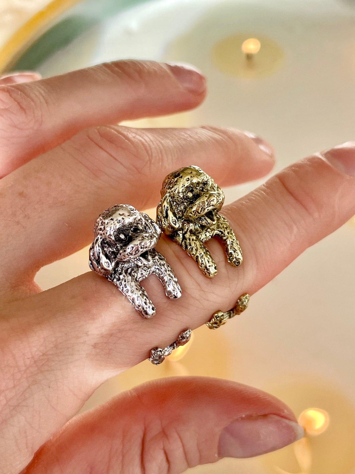 Adjustable Poodle Ring, Brass Ring, Dog ring, Cocopoo Jewelry, Cute animal ring, Animal Ring, Unisex Ring, poodle gift for Christmas