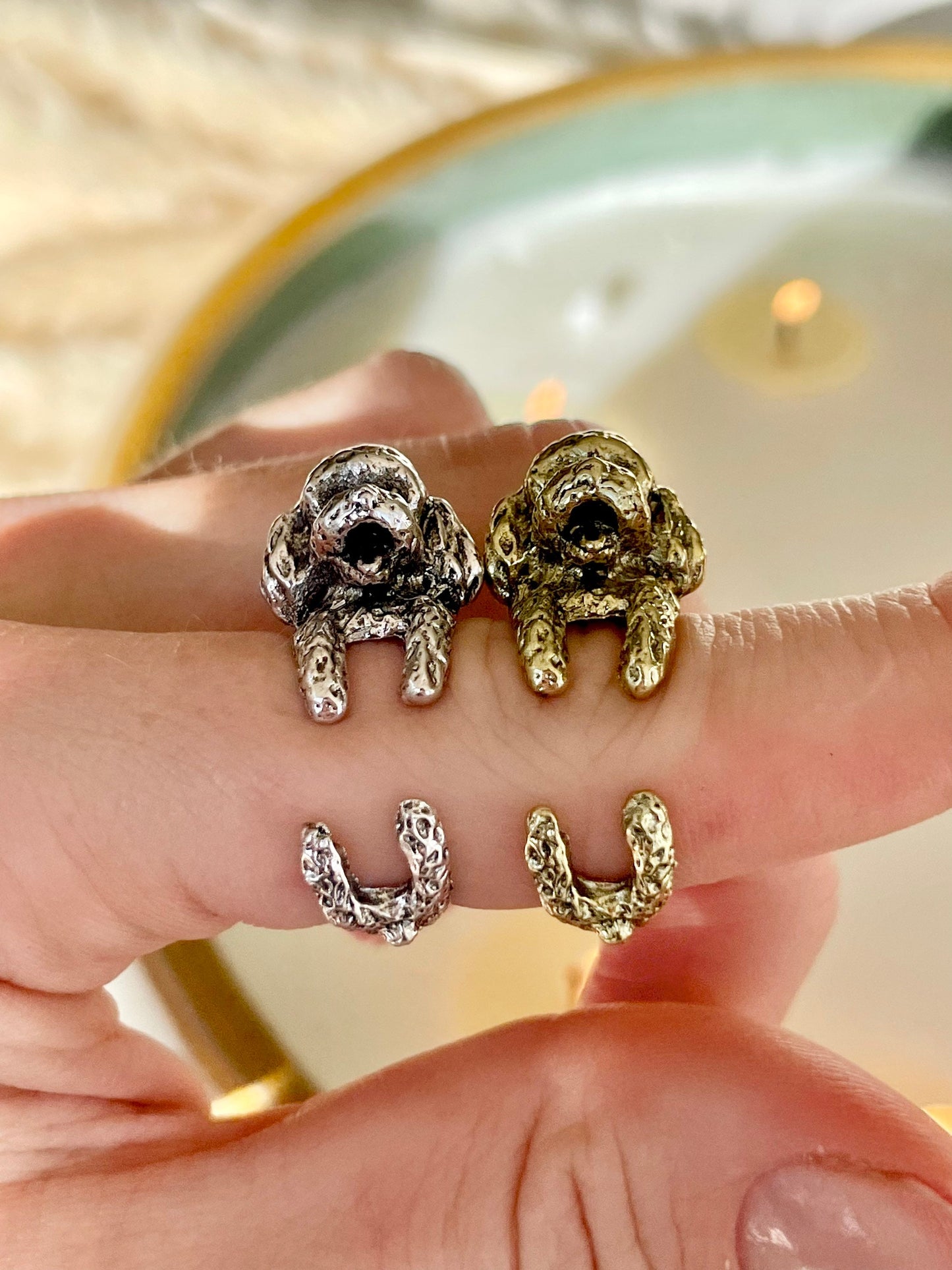 Adjustable Poodle Ring, Brass Ring, Dog ring, Cocopoo Jewelry, Cute animal ring, Animal Ring, Unisex Ring, poodle gift for Christmas