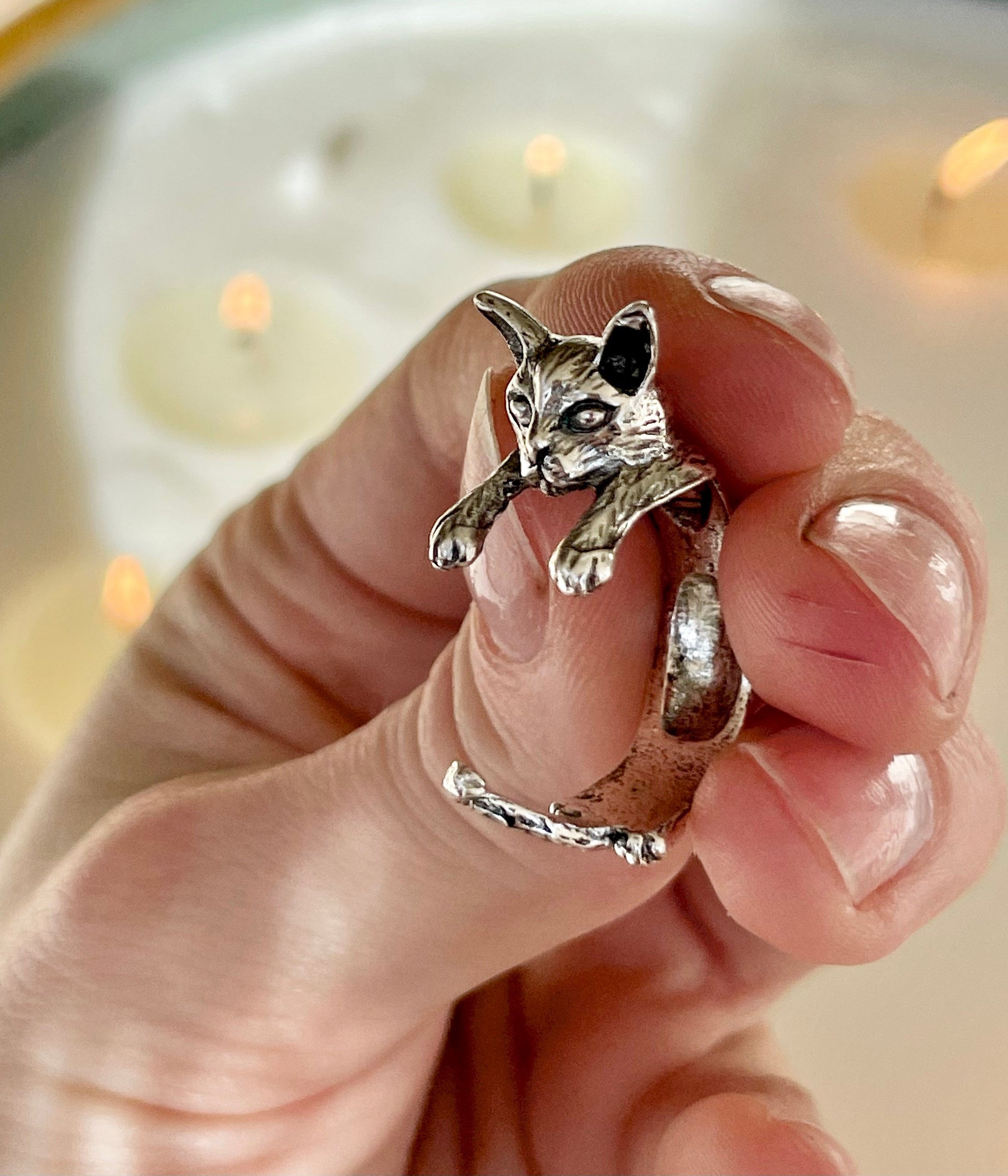 Adjustable Cat Ring, Brass Ring, Cozy cat ring, Cat Jewellery, Cute animal ring, Animal Ring, Cat gift for Christmas
