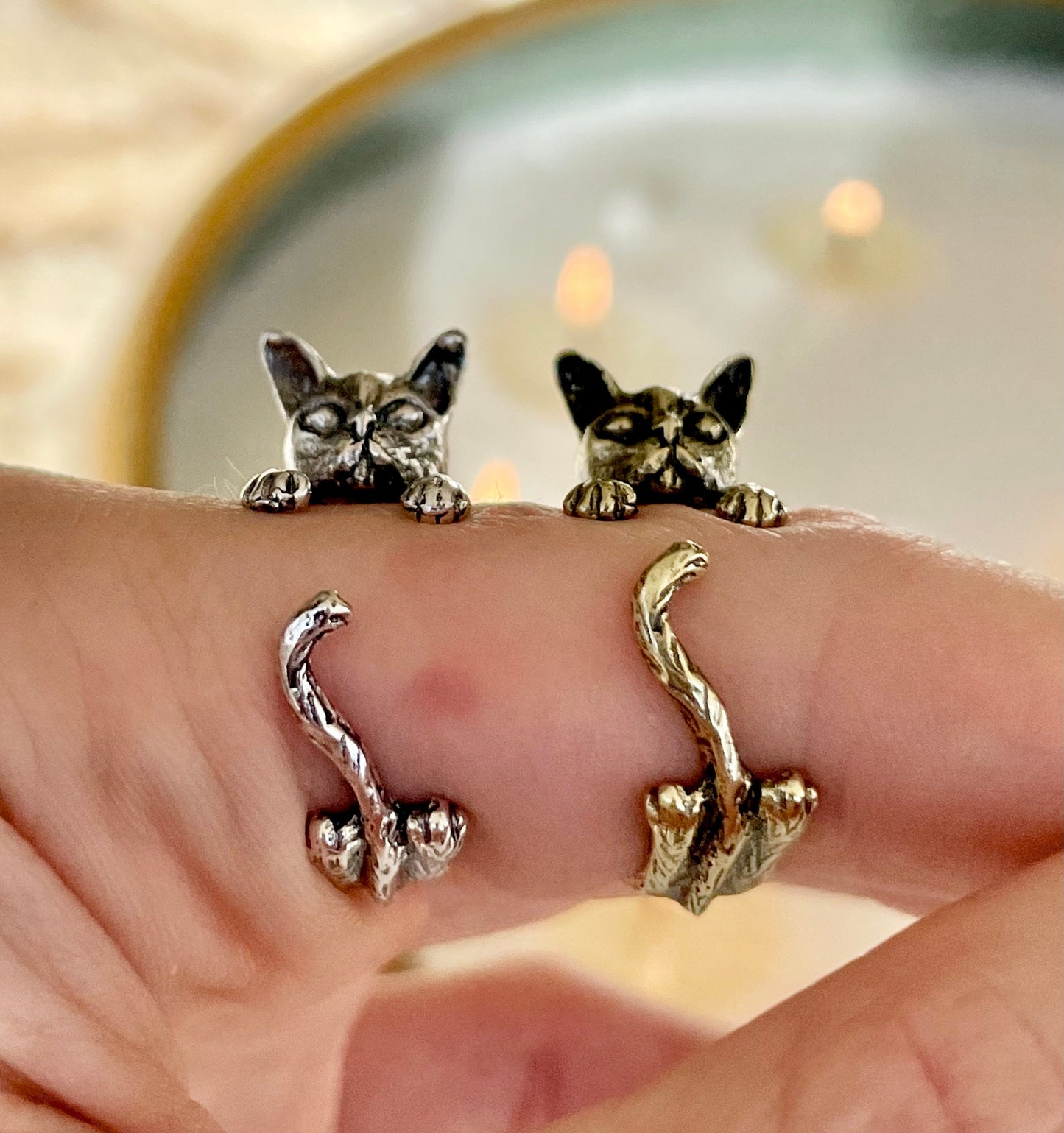 Adjustable Cat Ring, Brass Ring, Cozy cat ring, Cat Jewellery, Cute animal ring, Animal Ring, Cat gift for Christmas