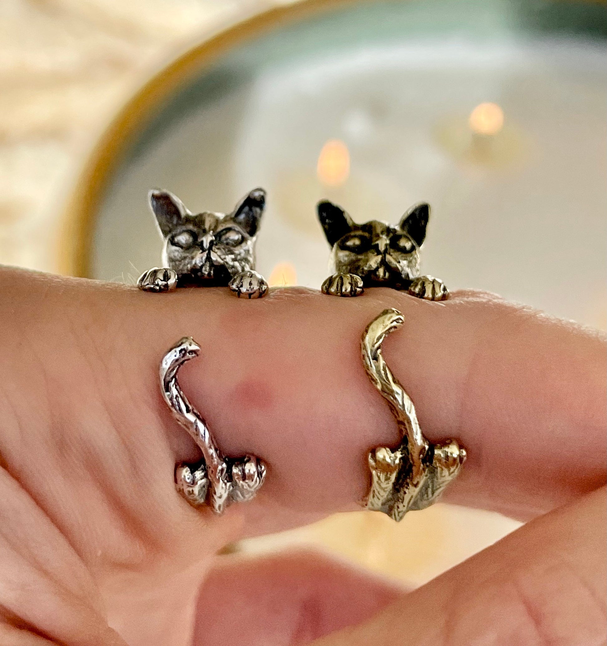 Adjustable Cat Ring, Brass Ring, Cozy cat ring, Cat Jewellery, Cute animal ring, Animal Ring, Cat gift for Christmas