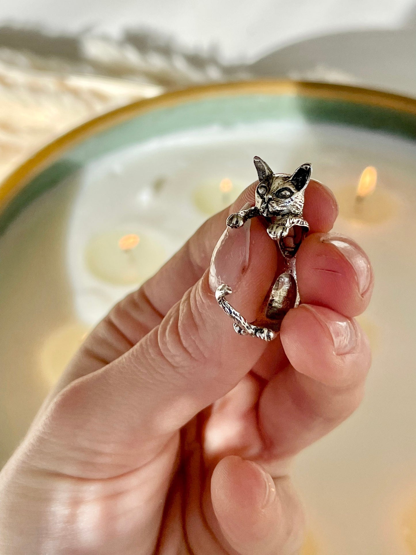 Adjustable Cat Ring, Brass Ring, Cozy cat ring, Cat Jewellery, Cute animal ring, Animal Ring, Cat gift for Christmas