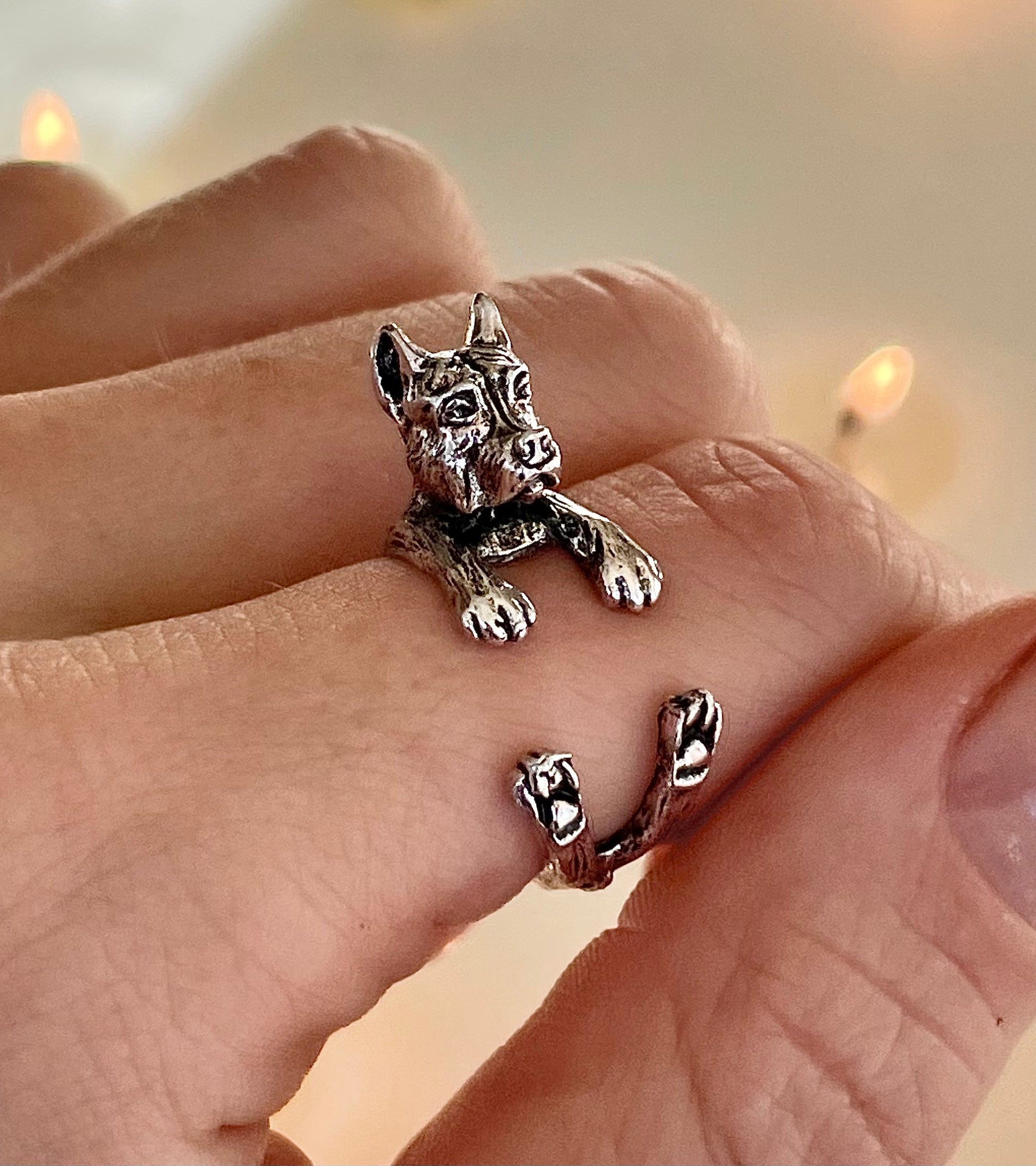 Adjustable pitbull dog Ring, Dog shaped ring, creative gift, doggy Jewellery, Cute animal ring, Animal Ring, Unisex Ring
