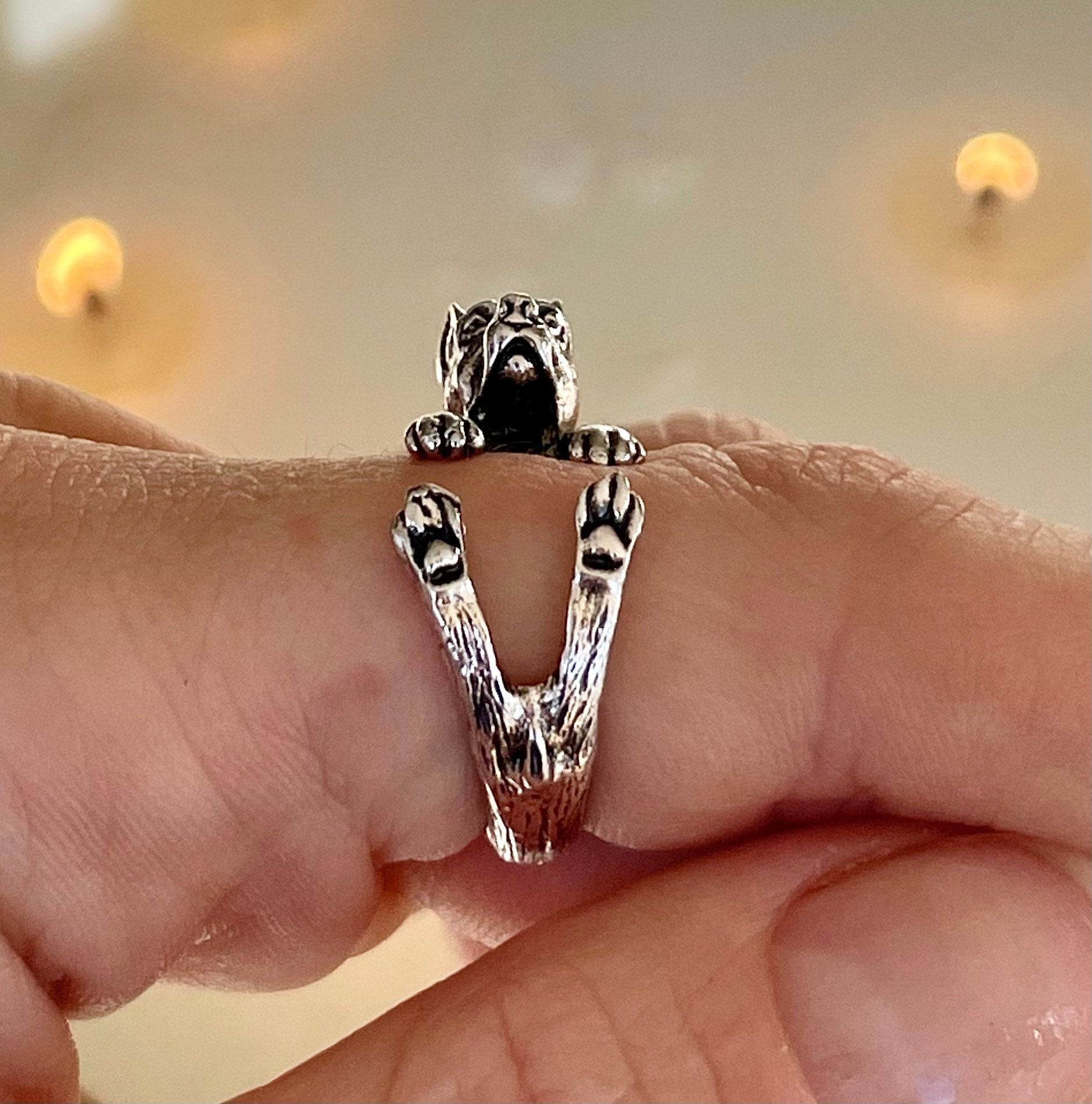 Adjustable pitbull dog Ring, Dog shaped ring, creative gift, doggy Jewellery, Cute animal ring, Animal Ring, Unisex Ring