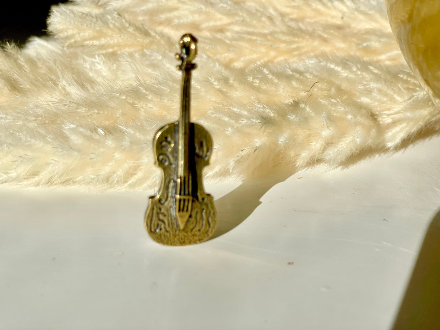 Solid brass Violin Pendant, Fine Violin figurine, Orchestra Player Gift, Violin Charm, Violin Jewellery, Violinist Gift