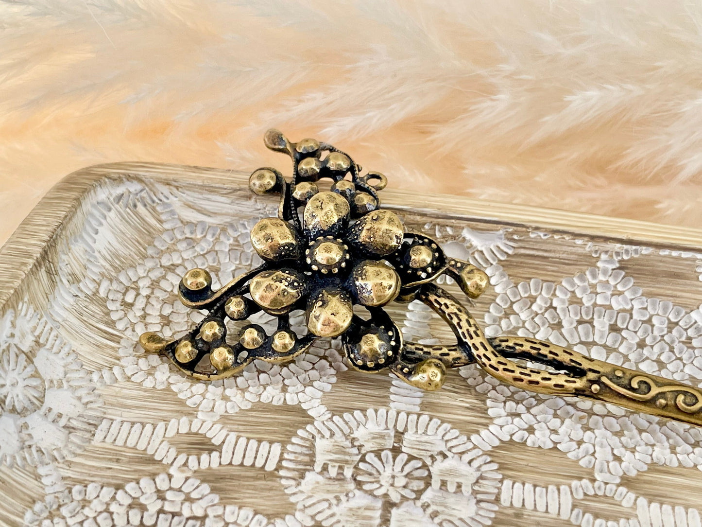 Butterfly style hair stick, solid brass hair pin, hair accessories, hair jewelry, beautiful gift for her, bun holder