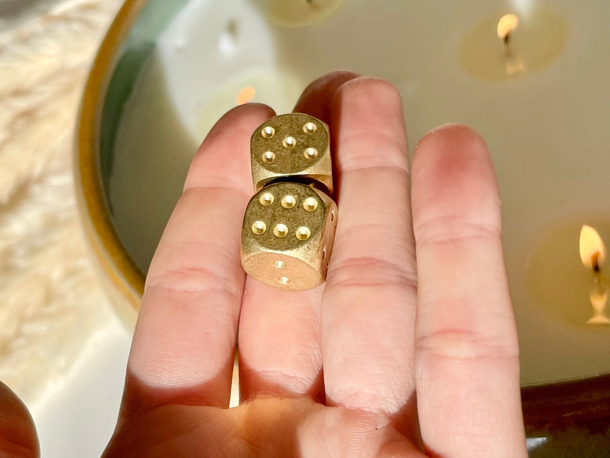 Solid Brass Dice, Large Brass Dice, Six Sided Dice, Set Dice, Room Casino Dice, Gambler, Decor, Mancave, Gambling