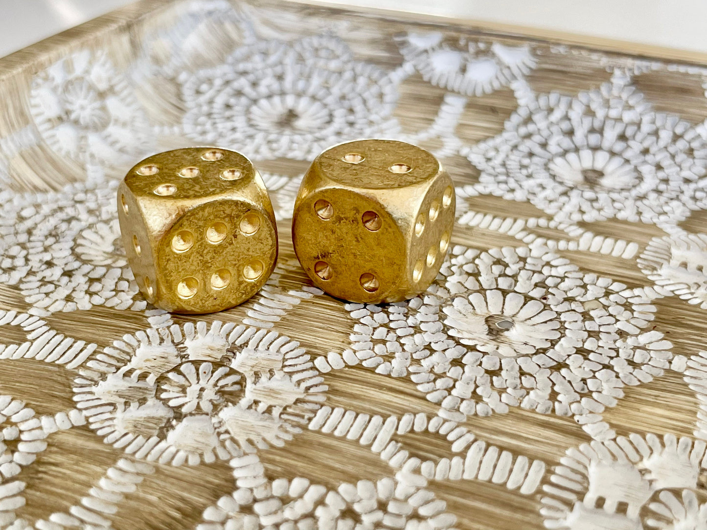Solid Brass Dice, Large Brass Dice, Six Sided Dice, Set Dice, Room Casino Dice, Gambler, Decor, Mancave, Gambling