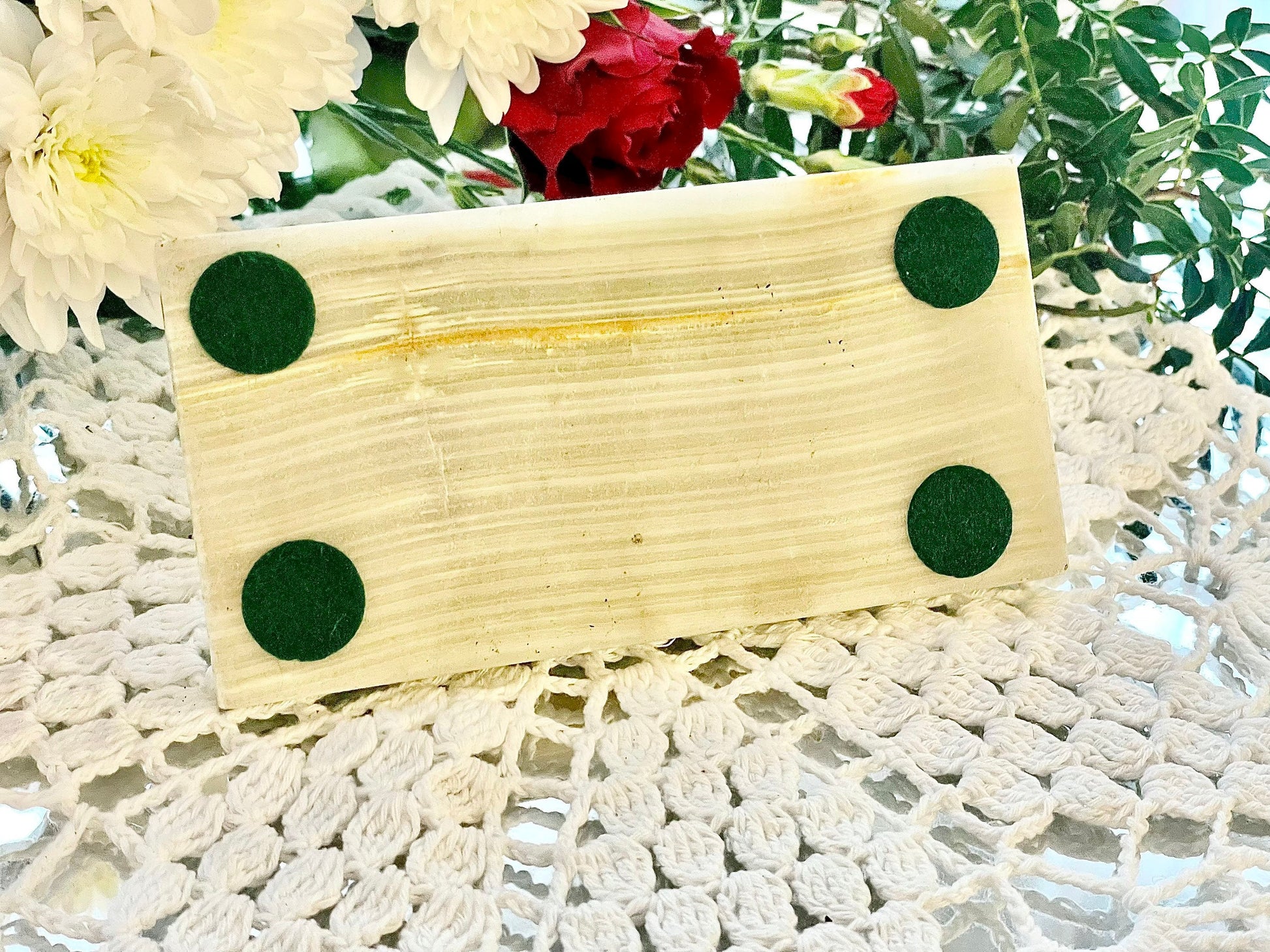 Vintage Onyx Desk cloth and PaperWeight With Brass Handle