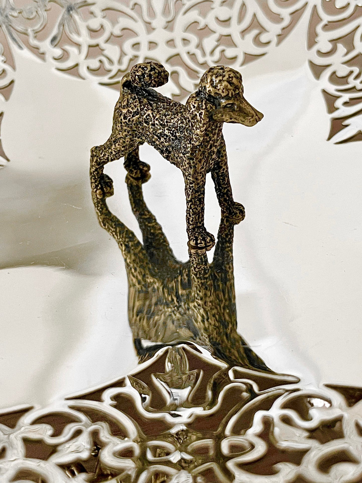 Fine craftsmanship Solid Brass poodle ornament Dog figurine Cast brass poodle
