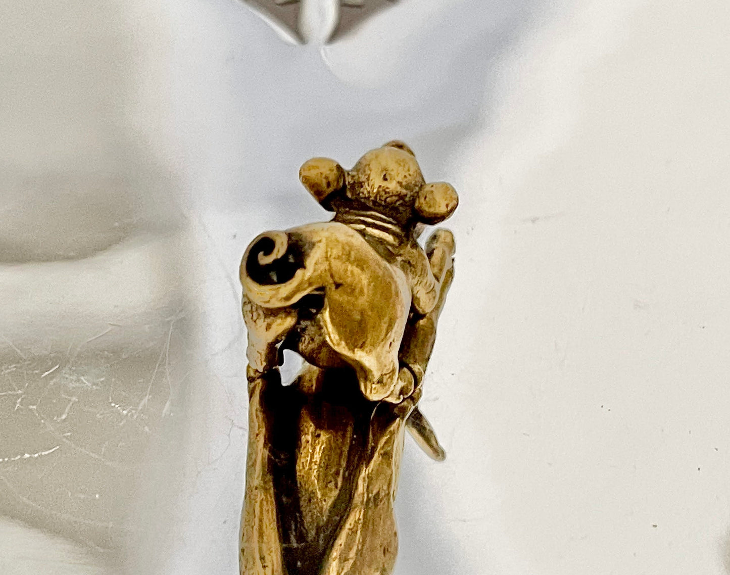 Happy little piglet fine workmanship solid brass miniature, lost wax casting, pig figurine, cute little animal sculpture