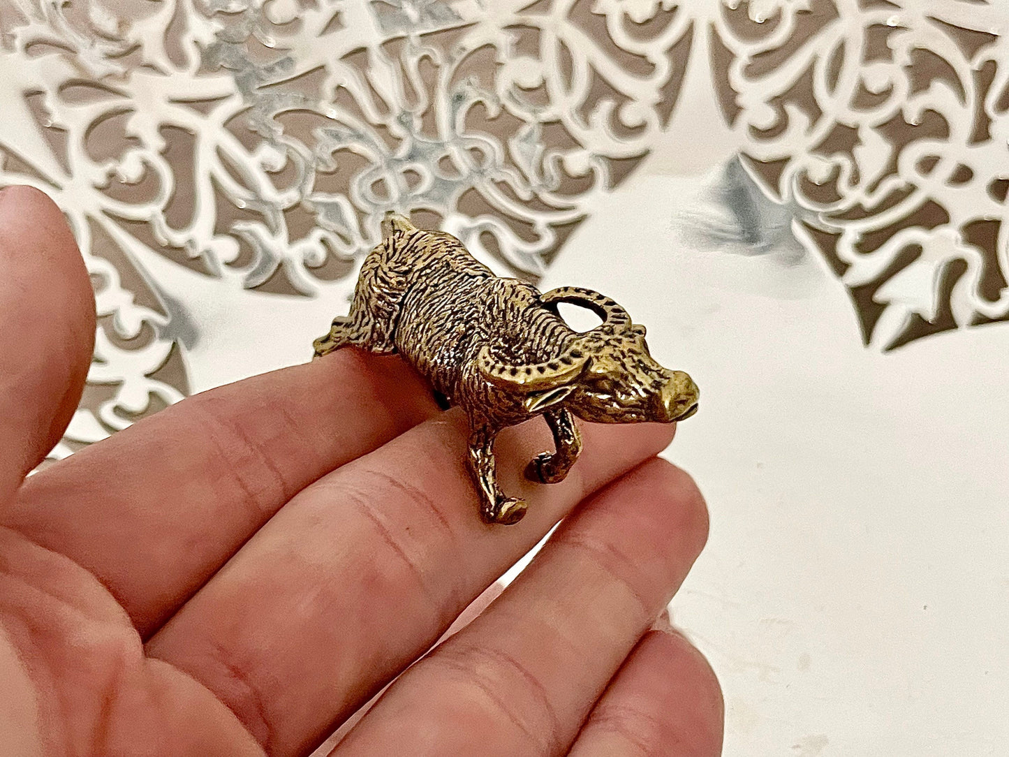Spanish bull sculpture, Brass ox figurine, Solid Brass Bull Statues, cow Sculpture, Ornaments Ox Cow Figure Statue