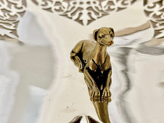 Greyhound dog figurine, Fine lifelike solid brass statuette, Desktop decoration, whippets dog statuette, Egyptian style dog, Beautiful gift