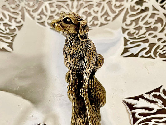 English Spaniel figurine, Fine lifelike solid brass statuette, Desktop decoration, English Springer Spaniel