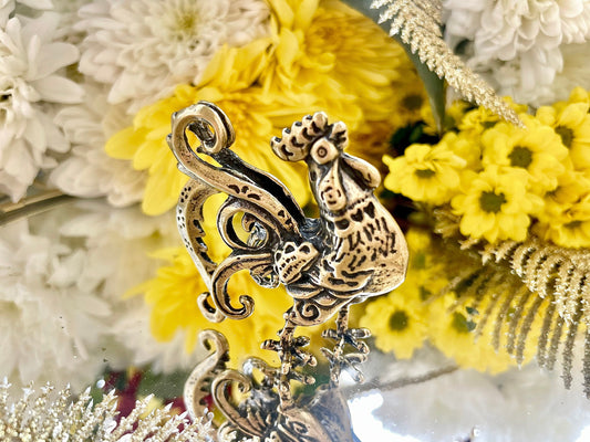 Beautiful brass figurine Cockerel, Rooster miniature, Chicken decorative small figurine, Brass Collectibles, Country Decor, Brass Rooster