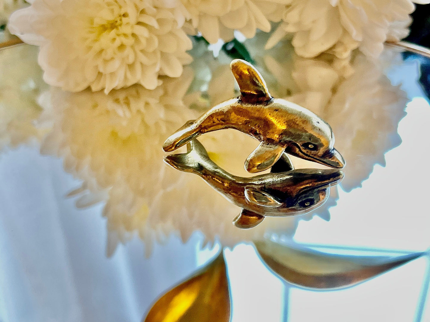 Dolphin Solid Brass Figurine , Dolphin Sculpture, Dolphin Figurine, Room Decor, House Decor, Gift for Kid, Tabletop Decor