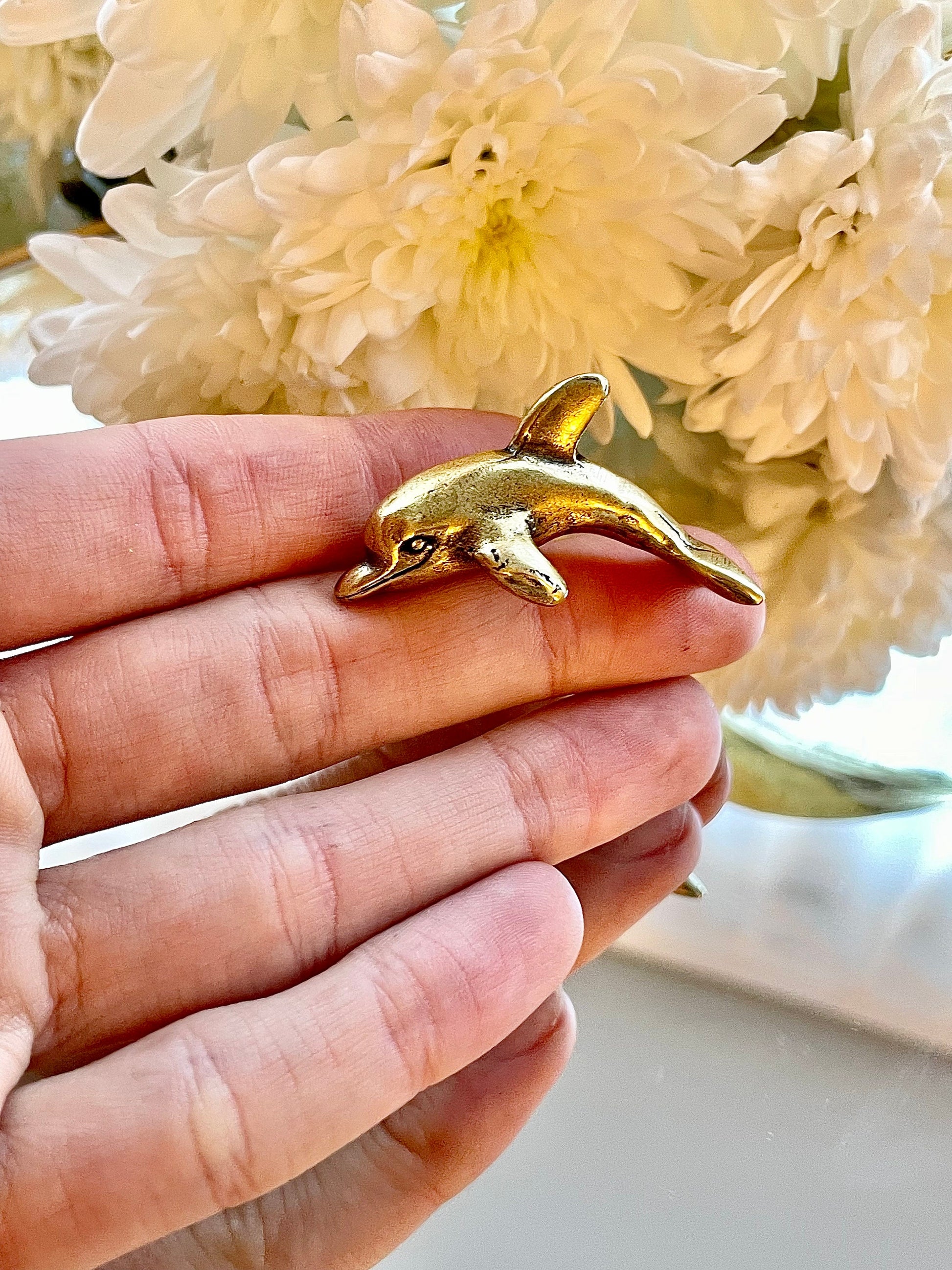 Dolphin Solid Brass Figurine , Dolphin Sculpture, Dolphin Figurine, Room Decor, House Decor, Gift for Kid, Tabletop Decor