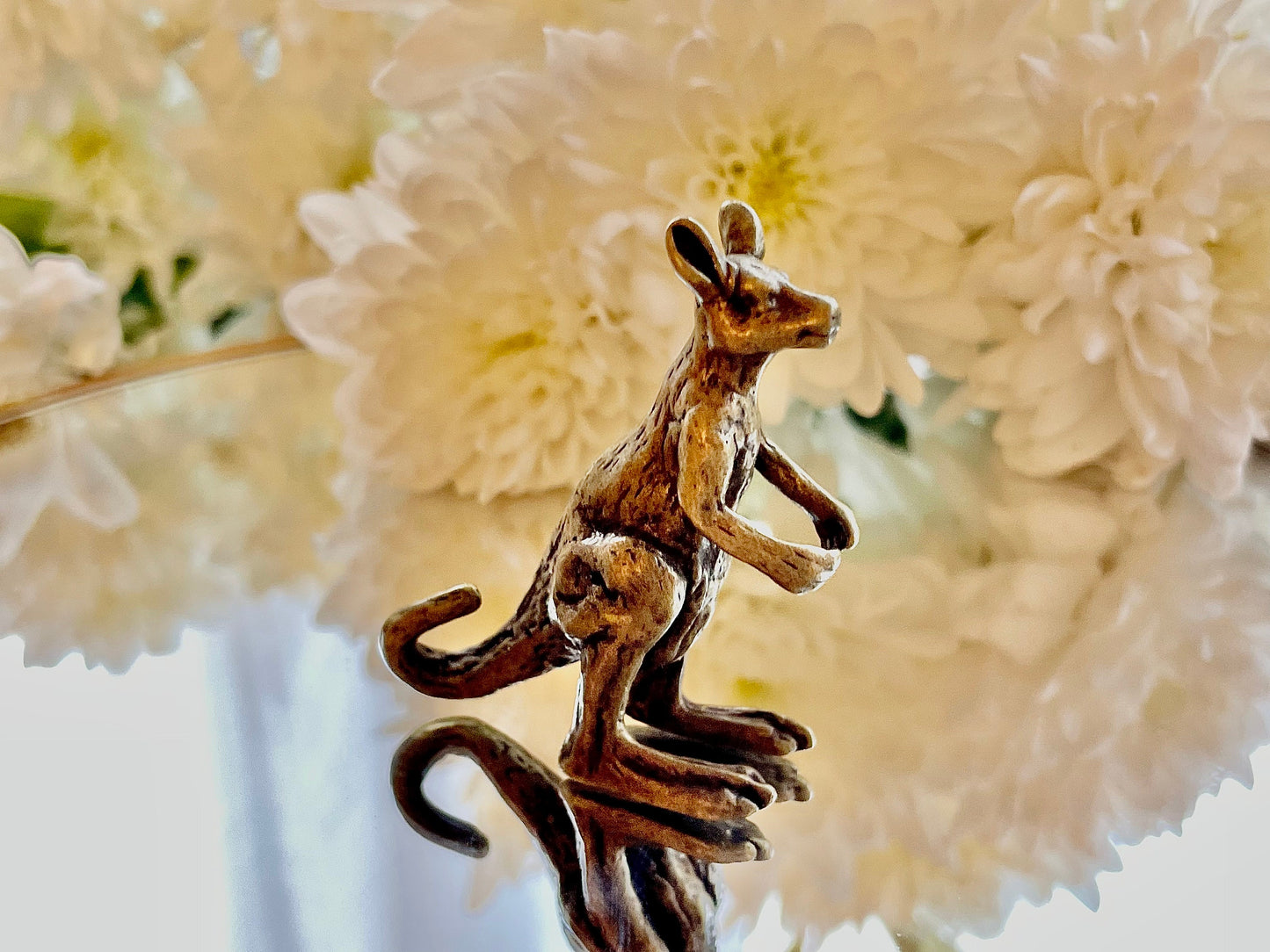 Oz style Solid Brass Kangeroo Miniature Brass, Joey Figurine, Animal Lover Gift, Perfect Keepsake, Tabletop Decor
