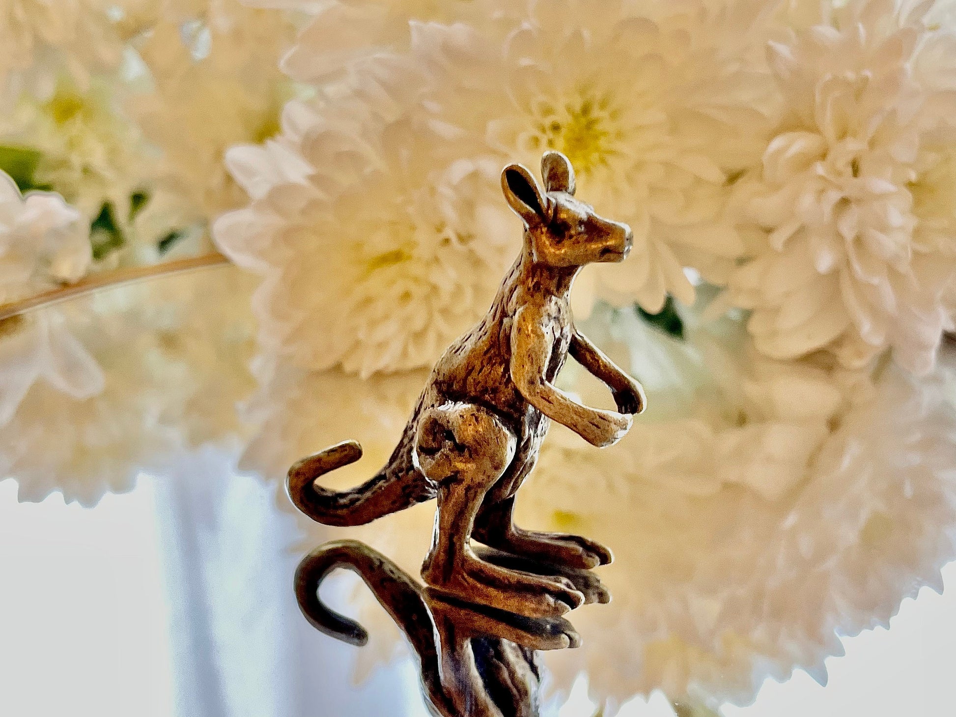 Oz style Solid Brass Kangeroo Miniature Brass, Joey Figurine, Animal Lover Gift, Perfect Keepsake, Tabletop Decor