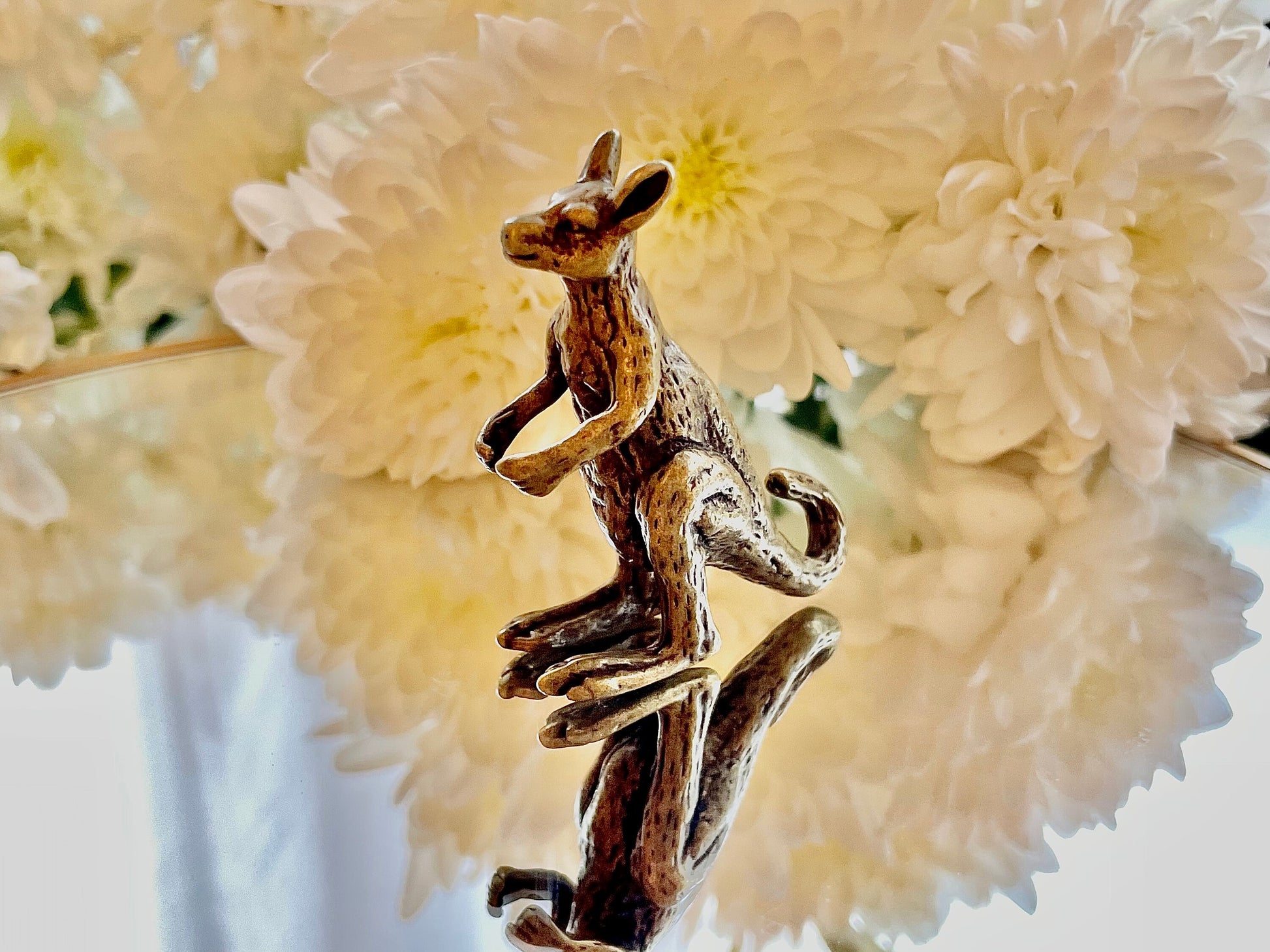 Oz style Solid Brass Kangeroo Miniature Brass, Joey Figurine, Animal Lover Gift, Perfect Keepsake, Tabletop Decor