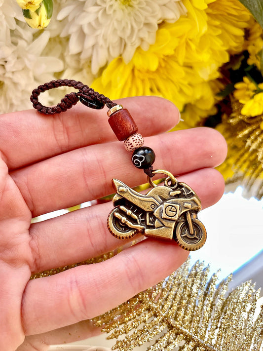 Solid brass motorcycle keychain, Golden Motor Bike Keyring, Motorcycle Key Chain, creative gift for biker